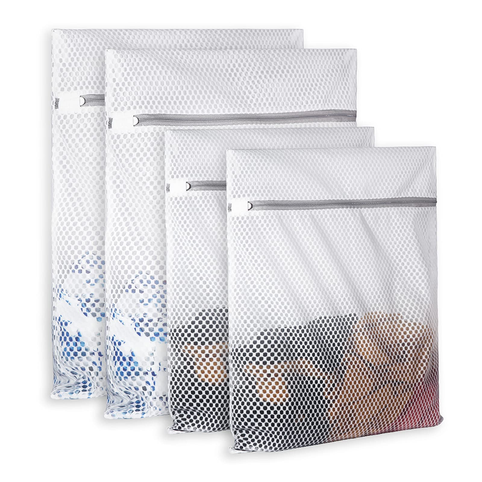 Extra Large Honeycomb Mesh Laundry Bag125gsm Net Fabric Durable and Reusable Delicate Wash Bag (4 Count)