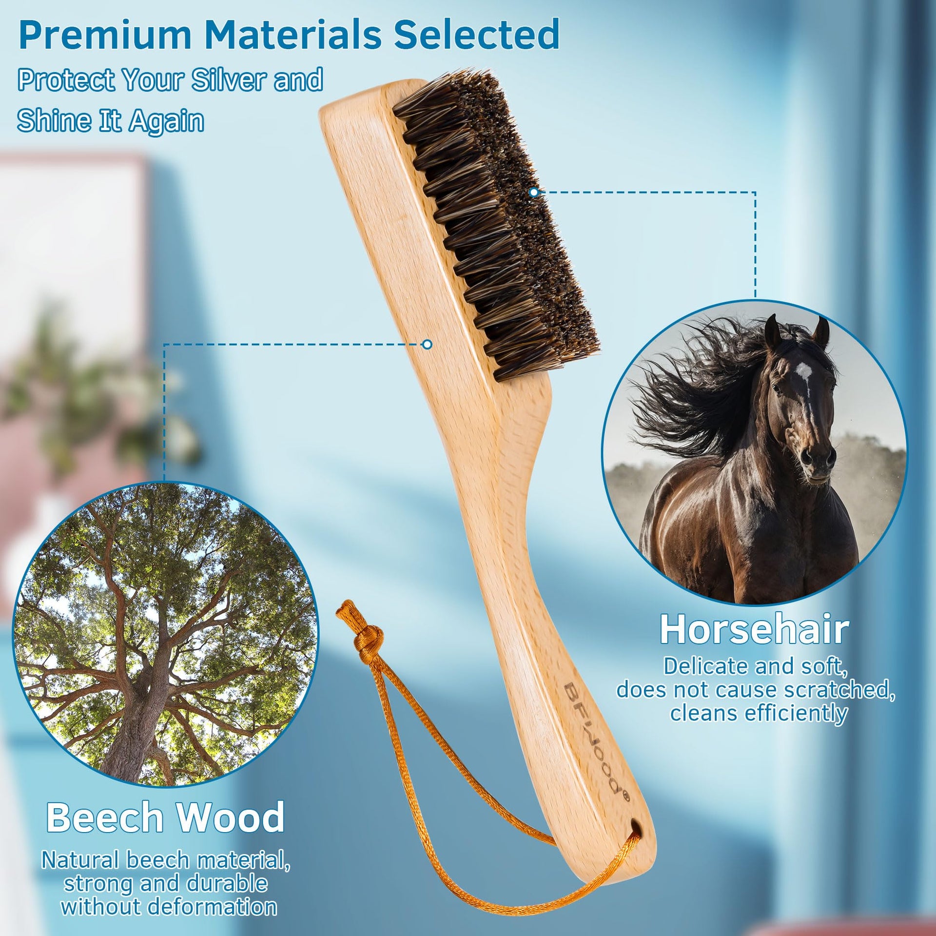 Horsehair Silver Brush (2 Count)