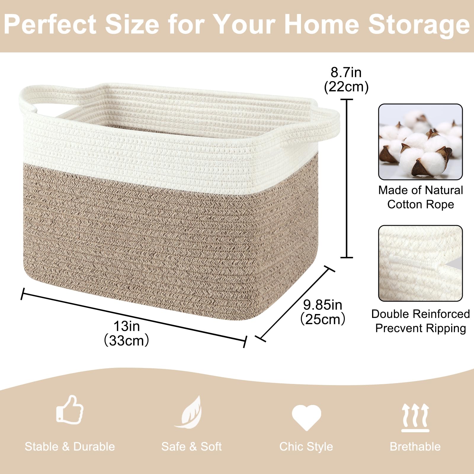 Storage Baskets for Organizing (3 Count)