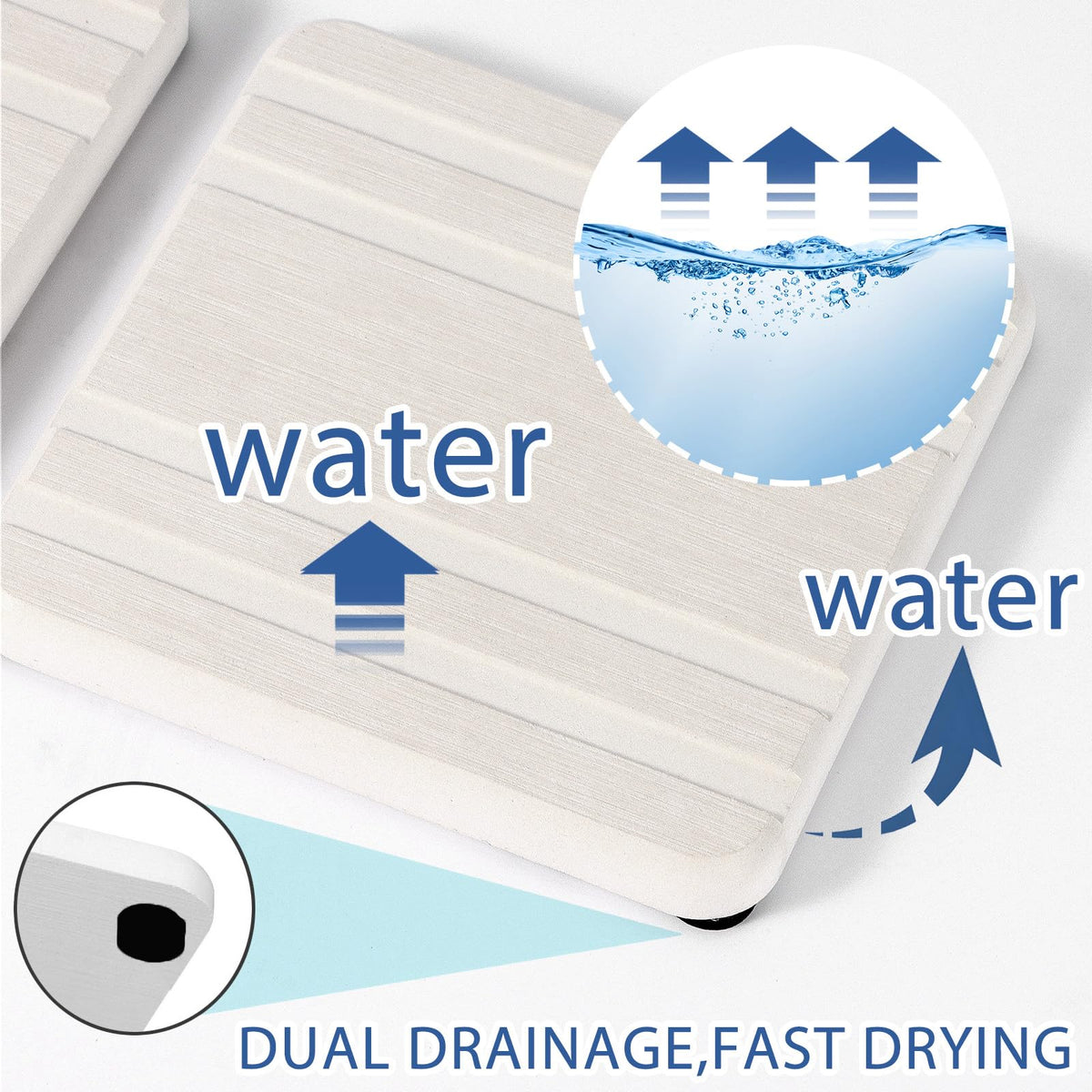 3PCS Water Absorbing Stone Tray (3 Count)