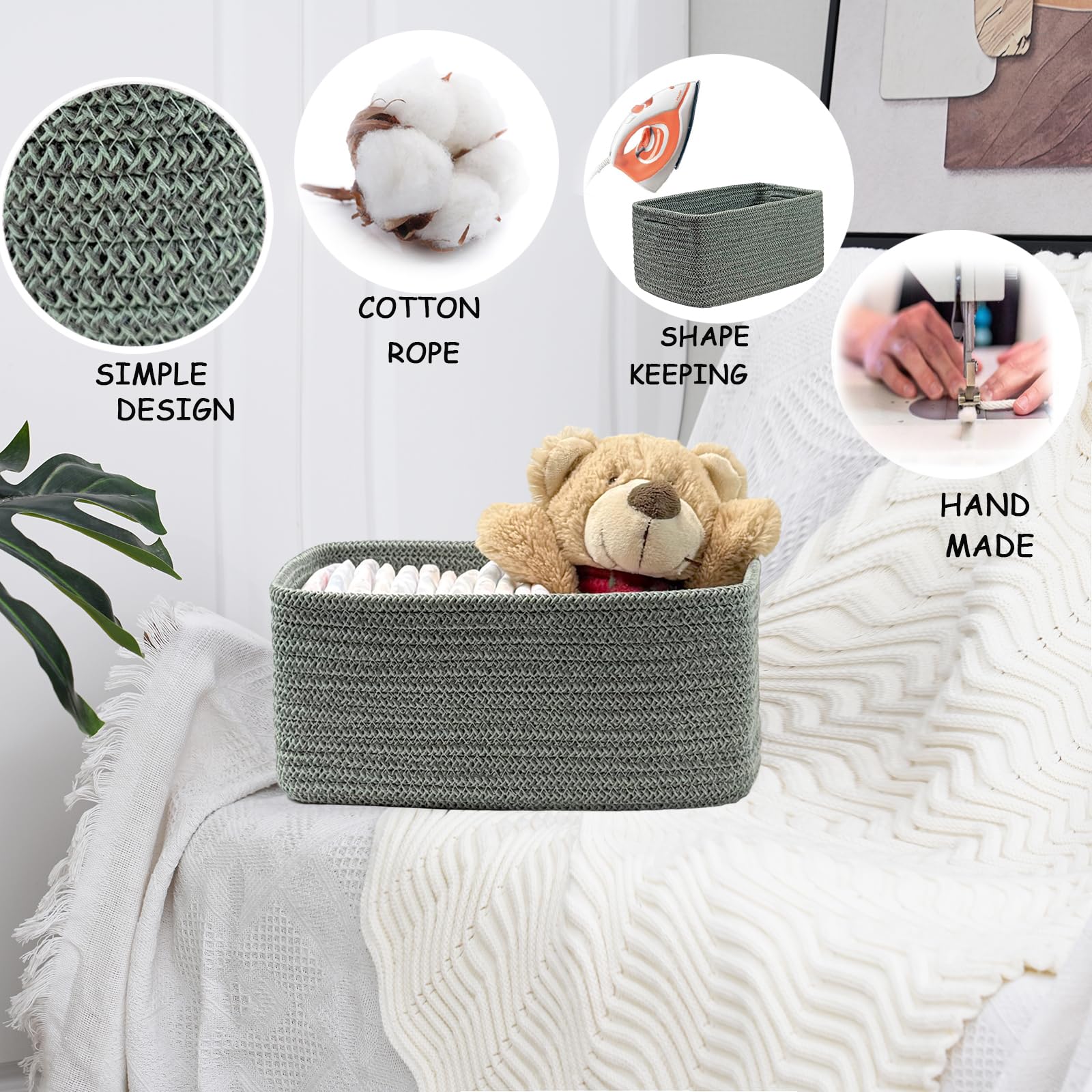 COMFY HOMI 11.5"x7.5"x4.7" Storage Baskets for Organizing (3 Count)