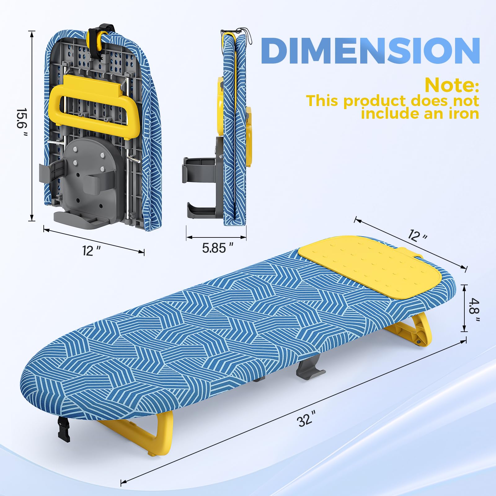 Small Ironing Board with Iron Holder