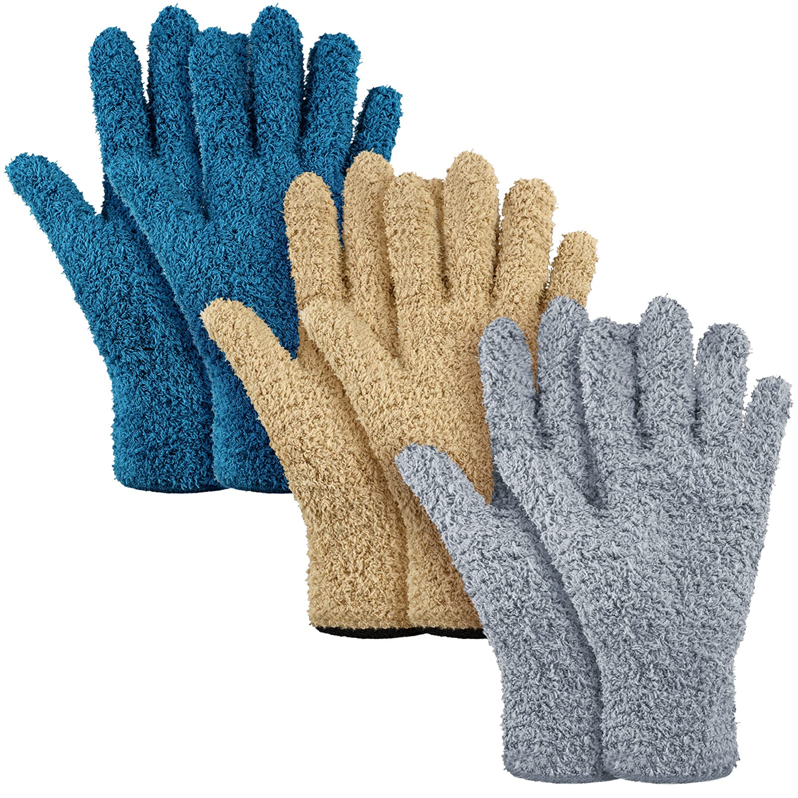 3 Pairs Microfiber Dusting Gloves for Plants Leaf (3 Count)