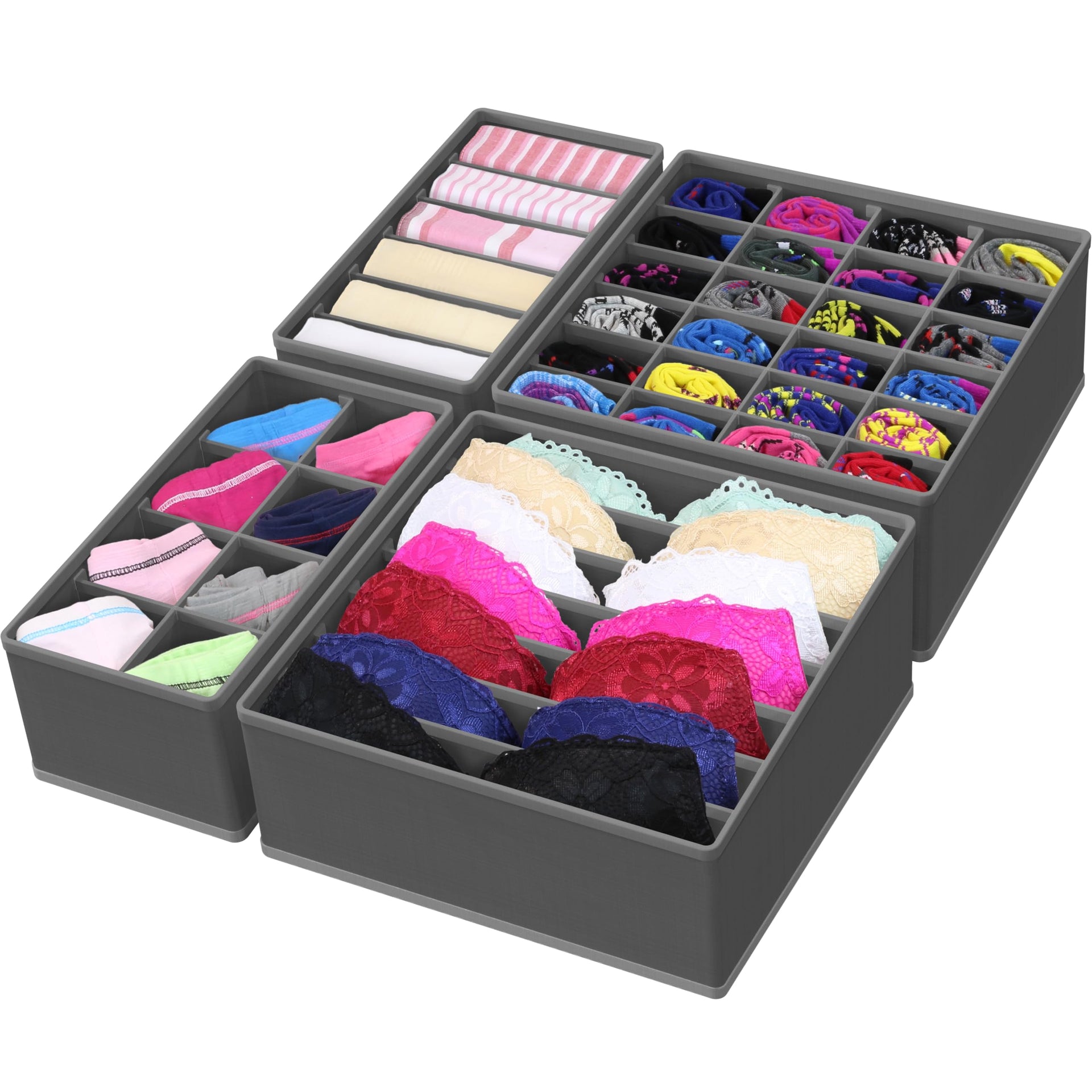 4 Pack Drawer Organizer Set for Underwear (4 Count)