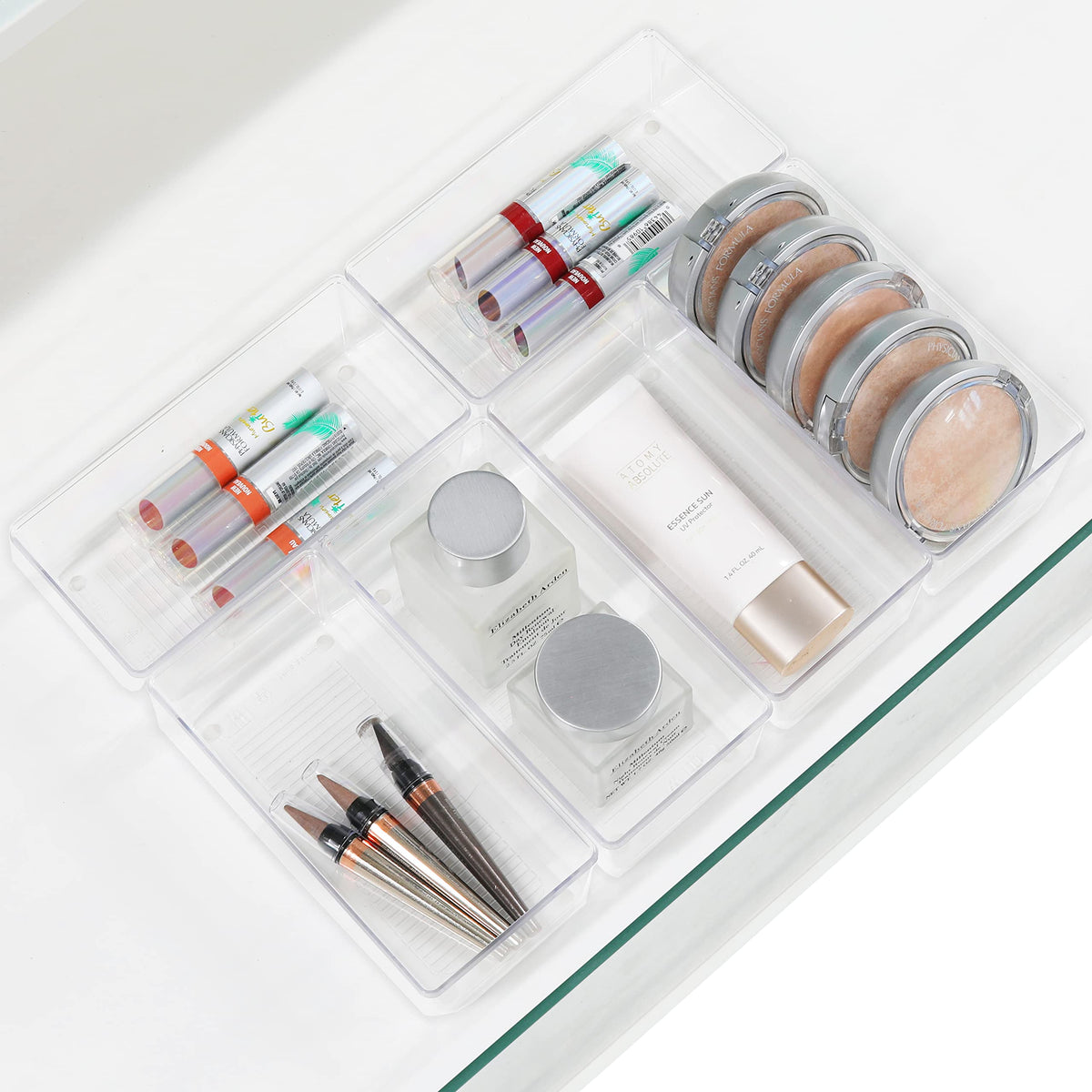 Clear Desk Drawer Organizer