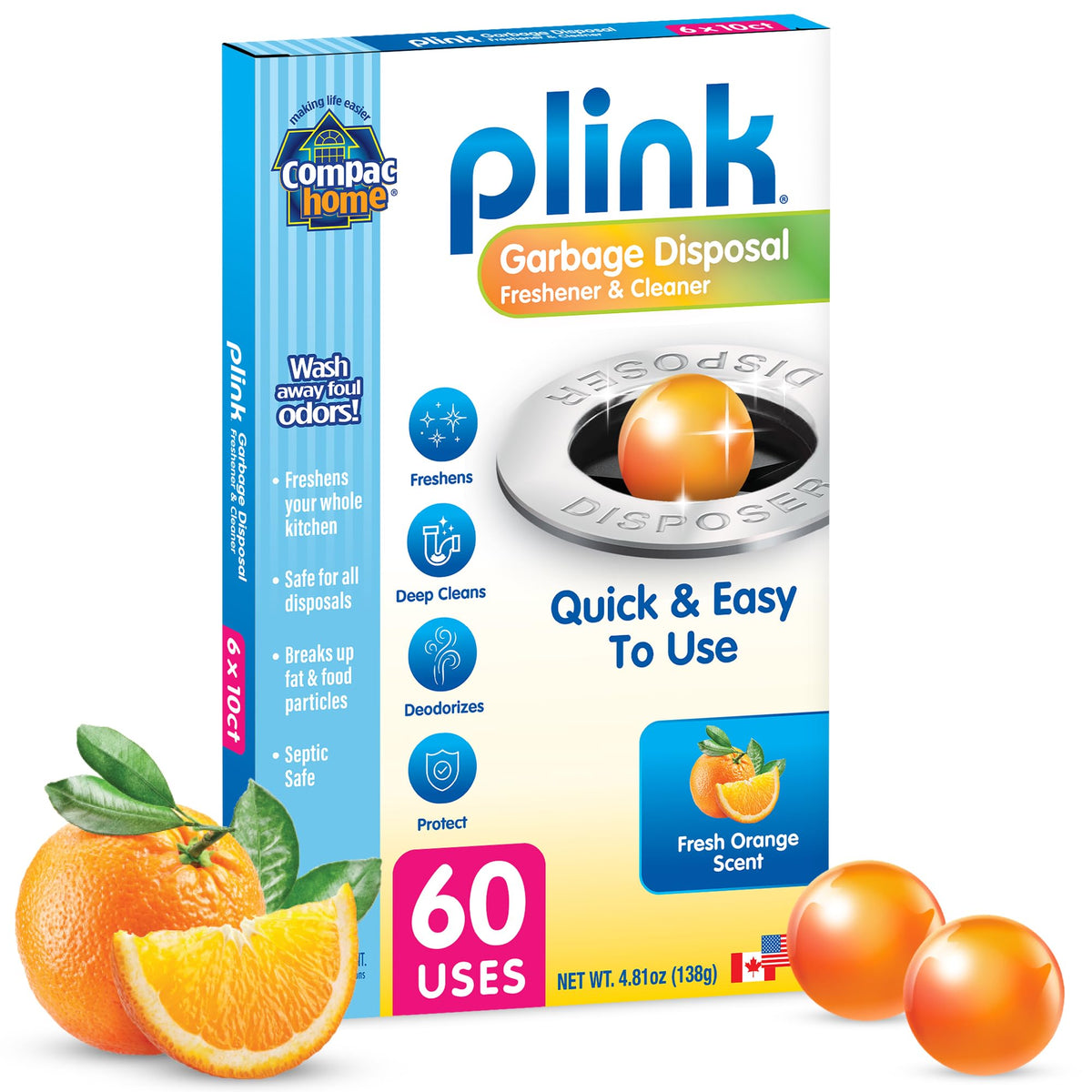 60 Count]] Plink Garbage Disposal Cleaner and Deodorizer VALUE PACK