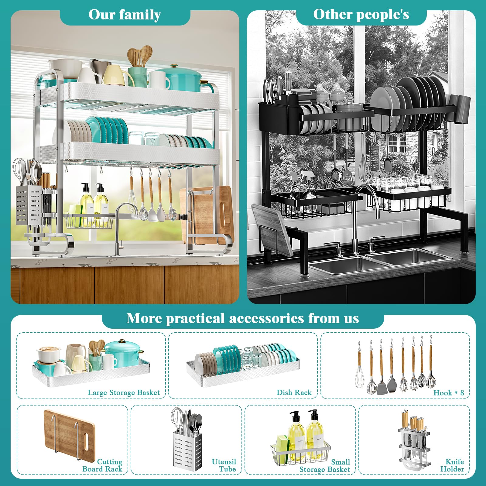3 Tier Over The Sink Dish Drying Rack