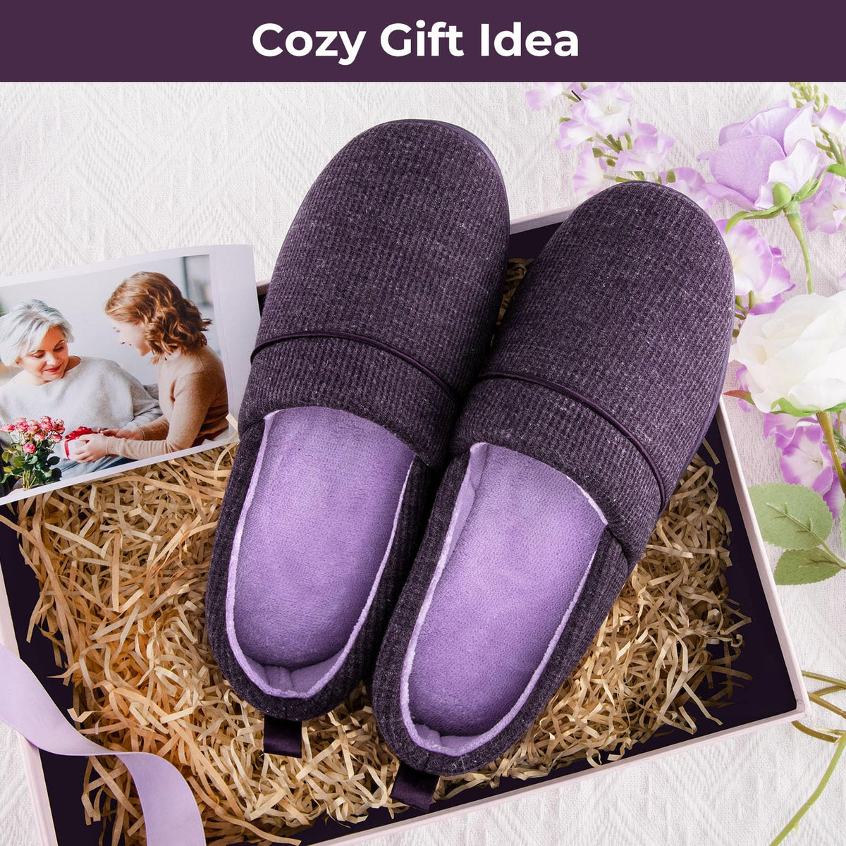 Women's Comfy Loafer Slippers House Shoes Cloudy Lilac