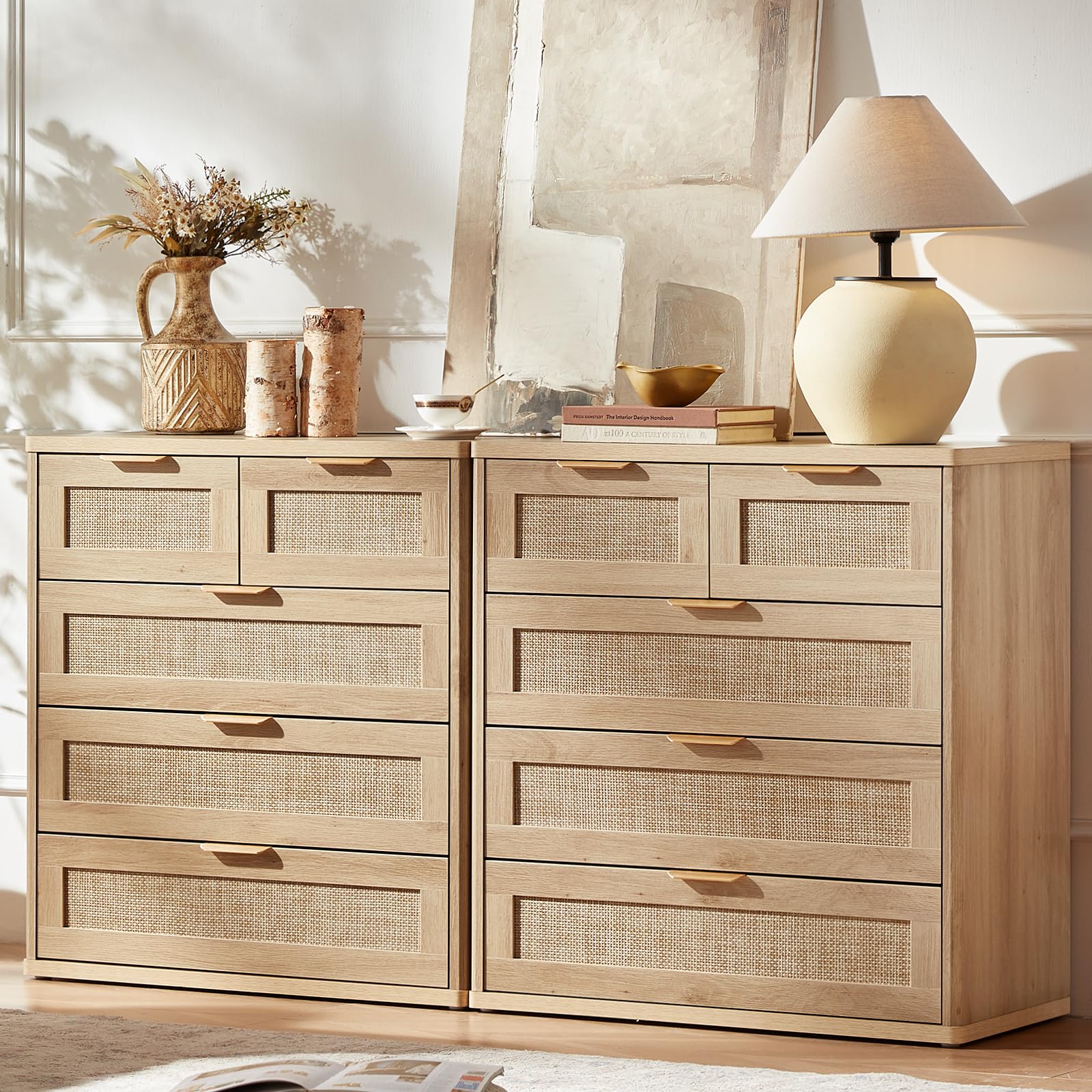 Rattan Dresser Set 2 for Bedroom