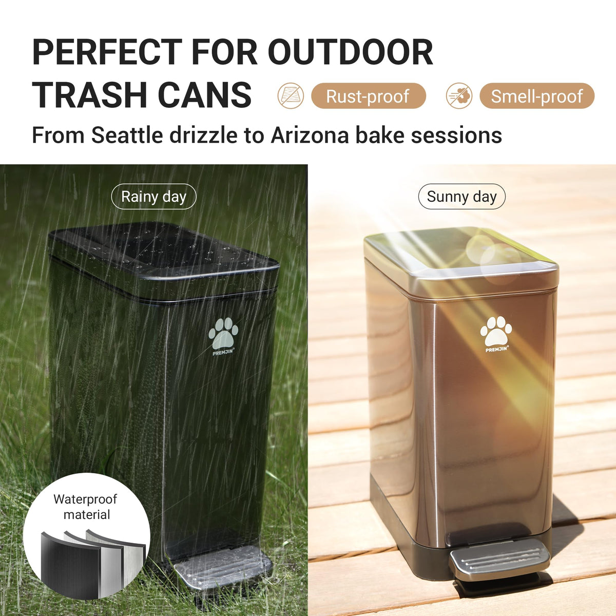 Dog Poop Trash Can Outside with Poop Scooper for Dogs