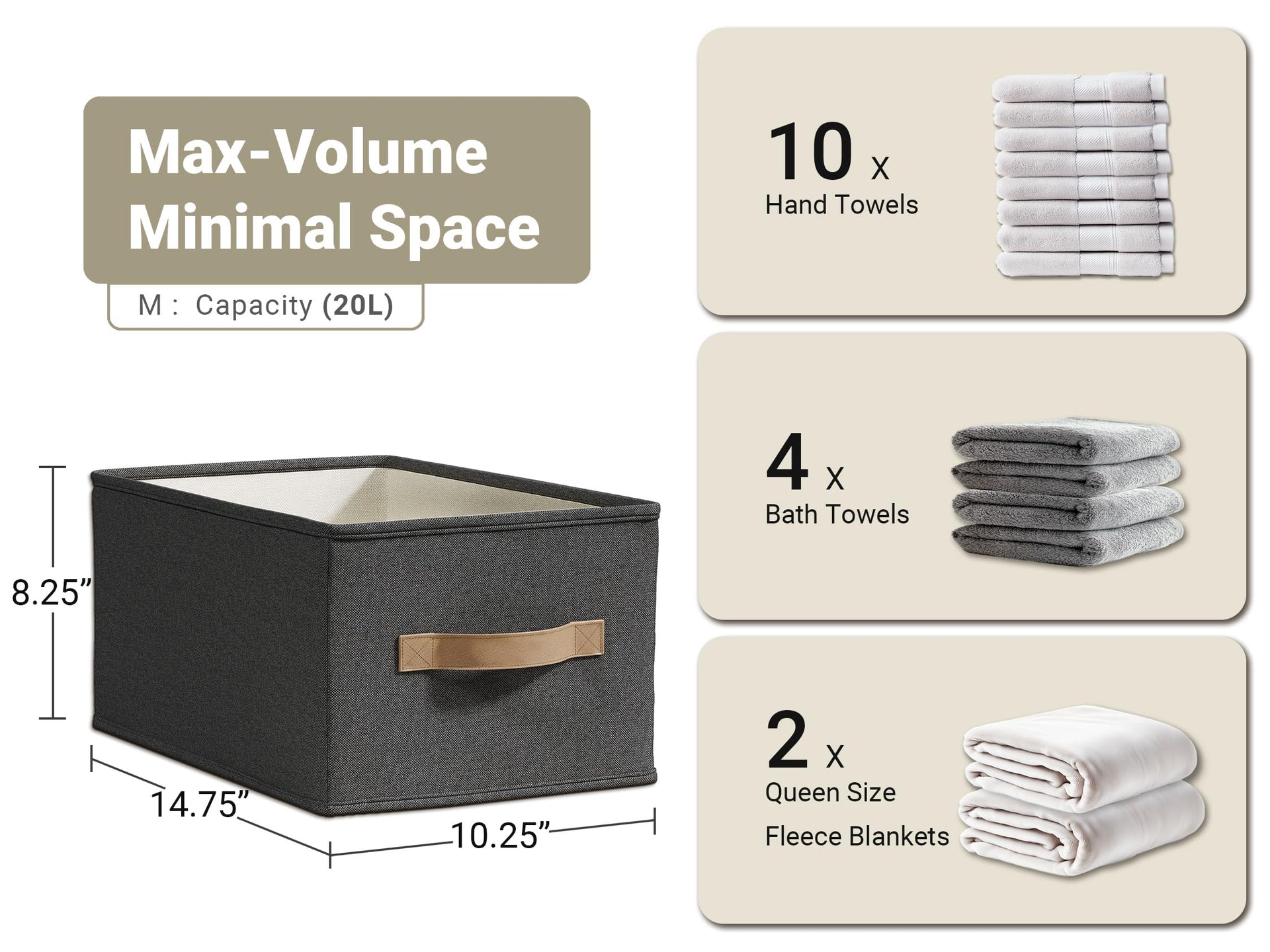 3 Pack Closet Storage Bins (3 Count)