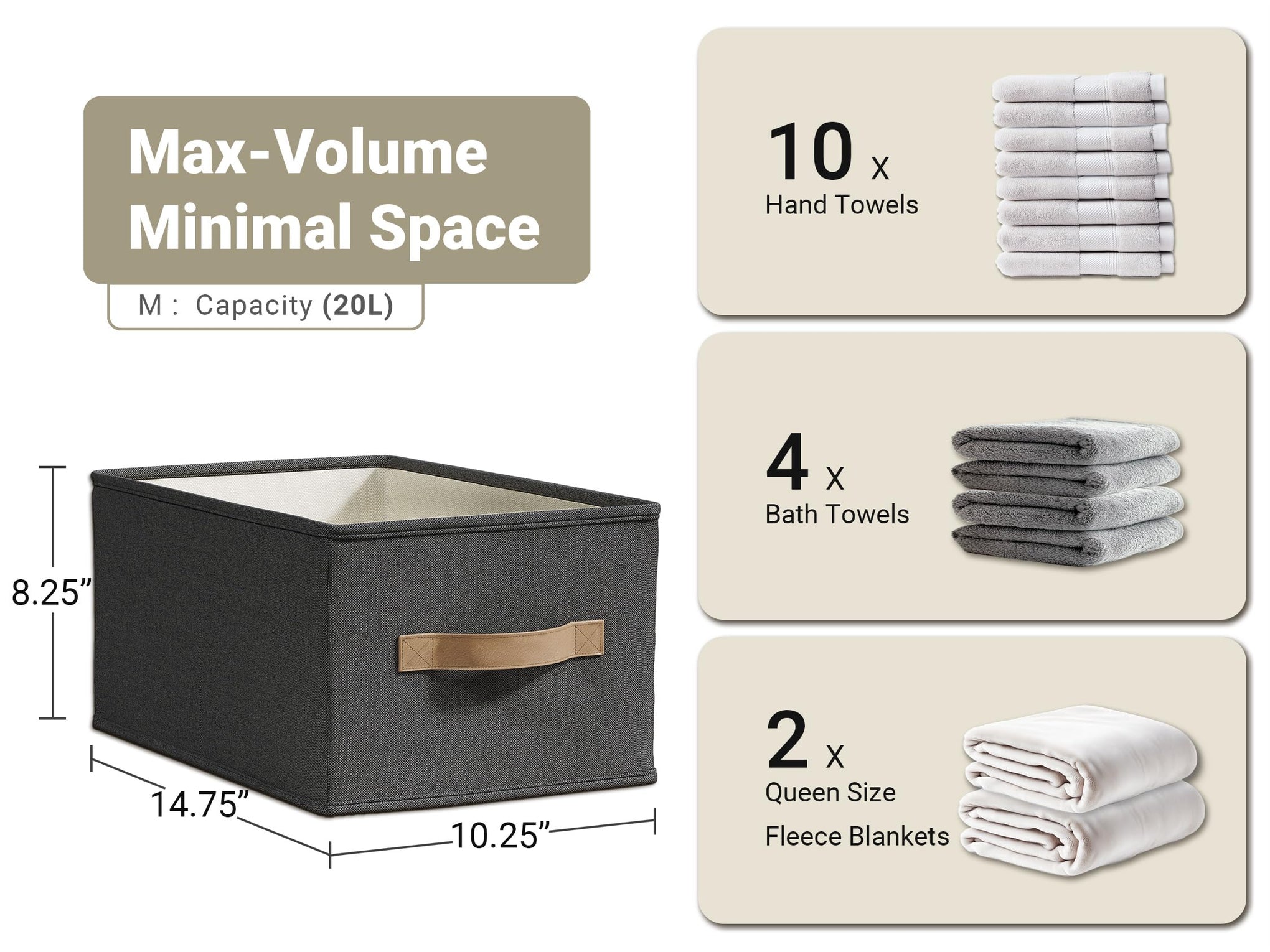 3 Pack Closet Storage Bins (3 Count)
