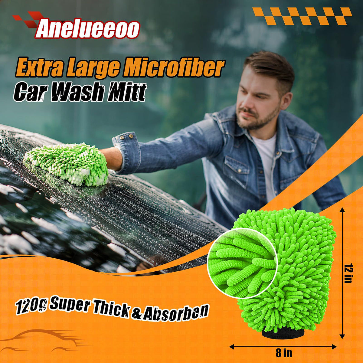 4 Pack Car Wash Mitt Microfiber (4 Count)