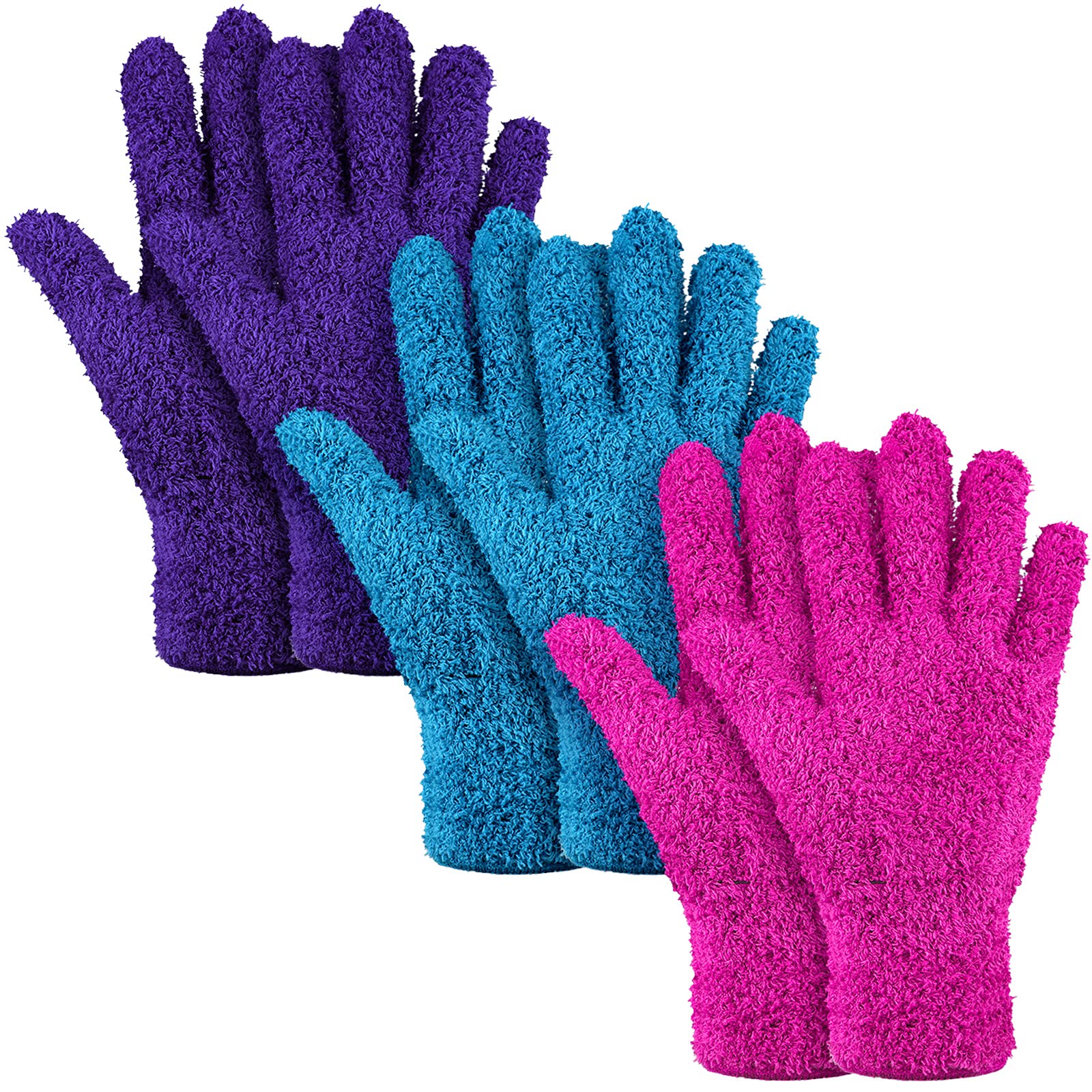3 Pairs Microfiber Dusting Gloves for Plants Leaf