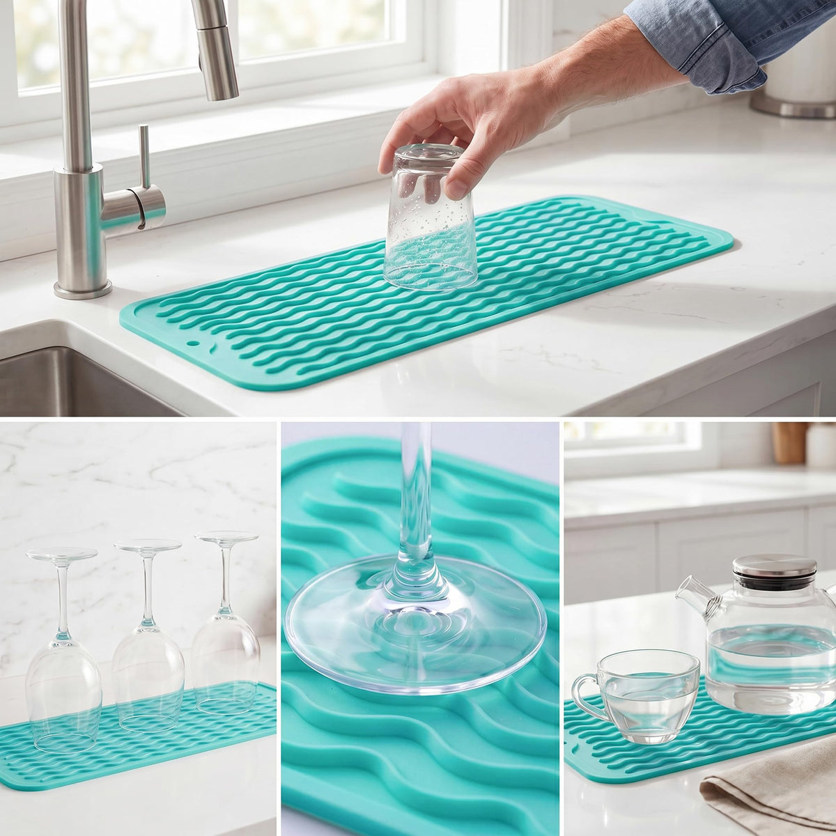 Silicone Dish Drying Mat for Multiple Usage