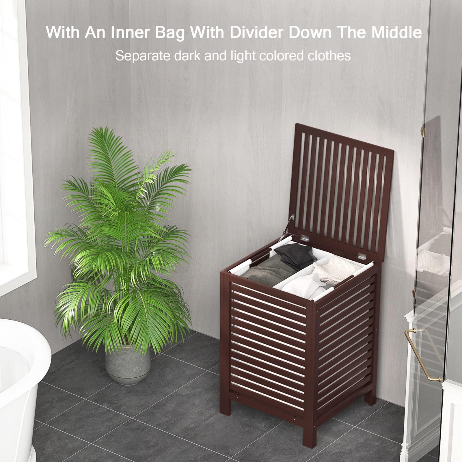 Bamboo Laundry Hamper with Lid
