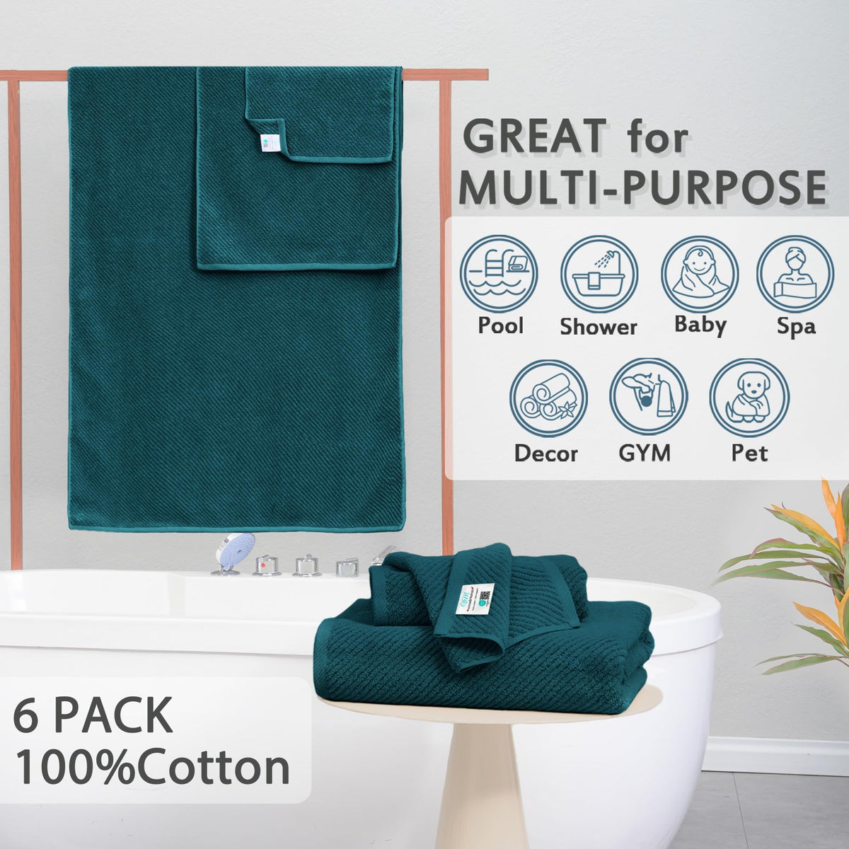 6PC Towel Set (6 Count)