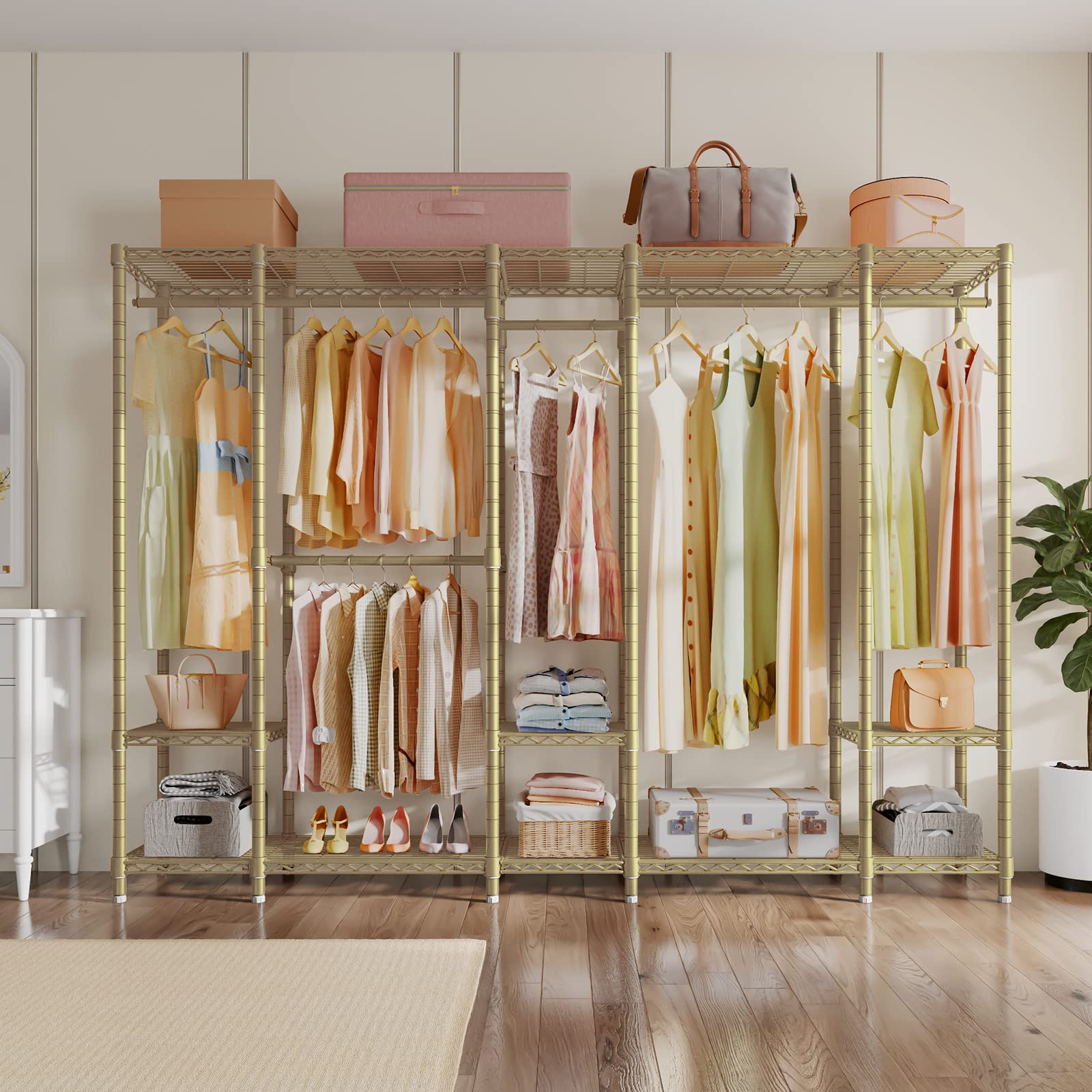 V50 Modern Clothing Rack with Adjustable Shelves