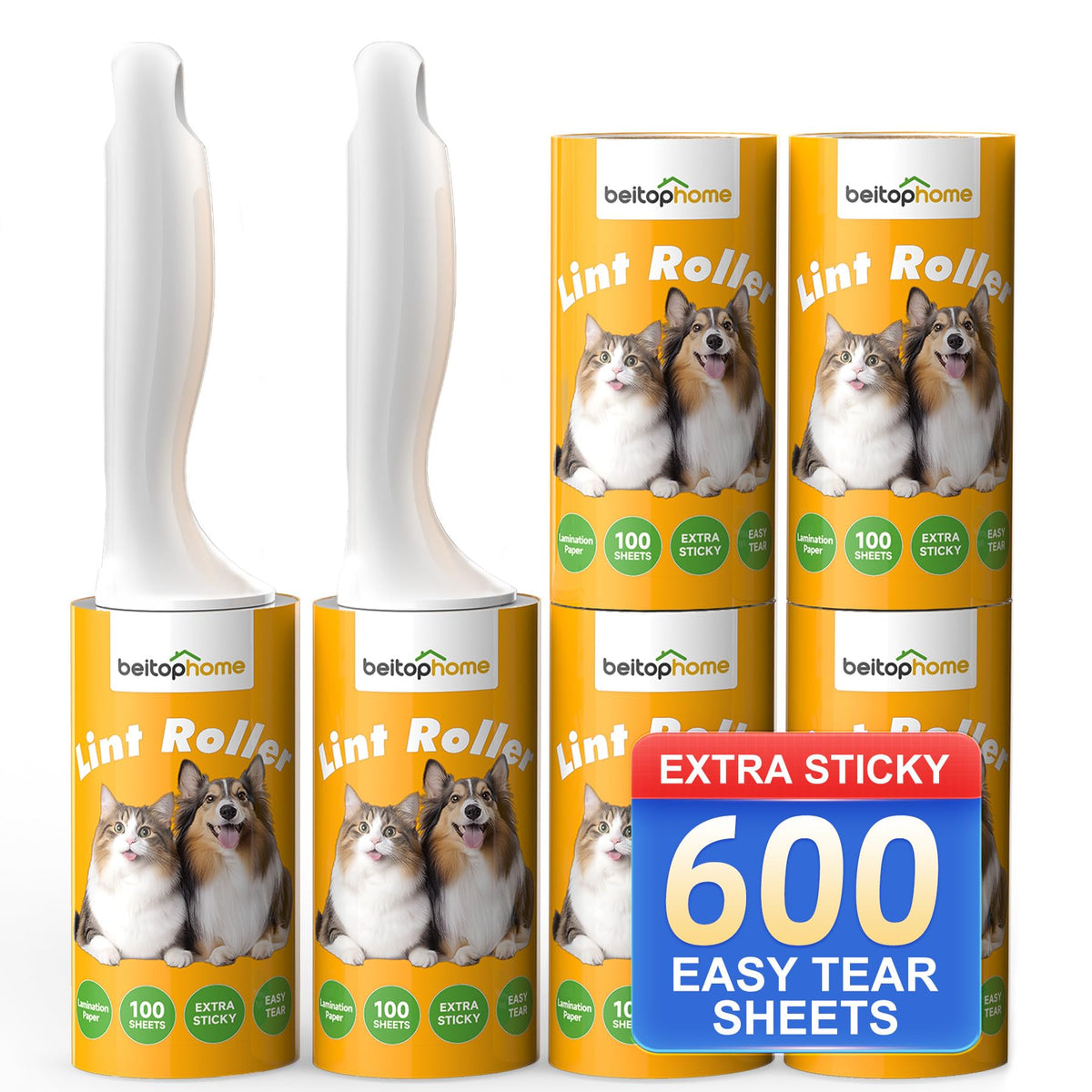 Extra Sticky Lint Roller for Pet Hair (400 Count)