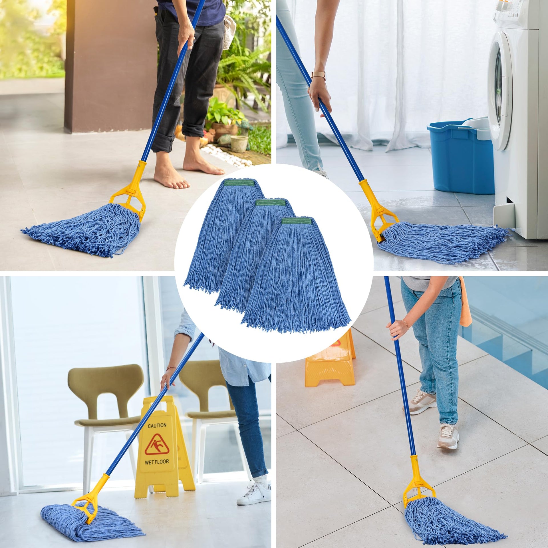 Matthew Cleaning 20oz 3Pack Cotton Floor Mop (3 Count) - ModHome Supplies