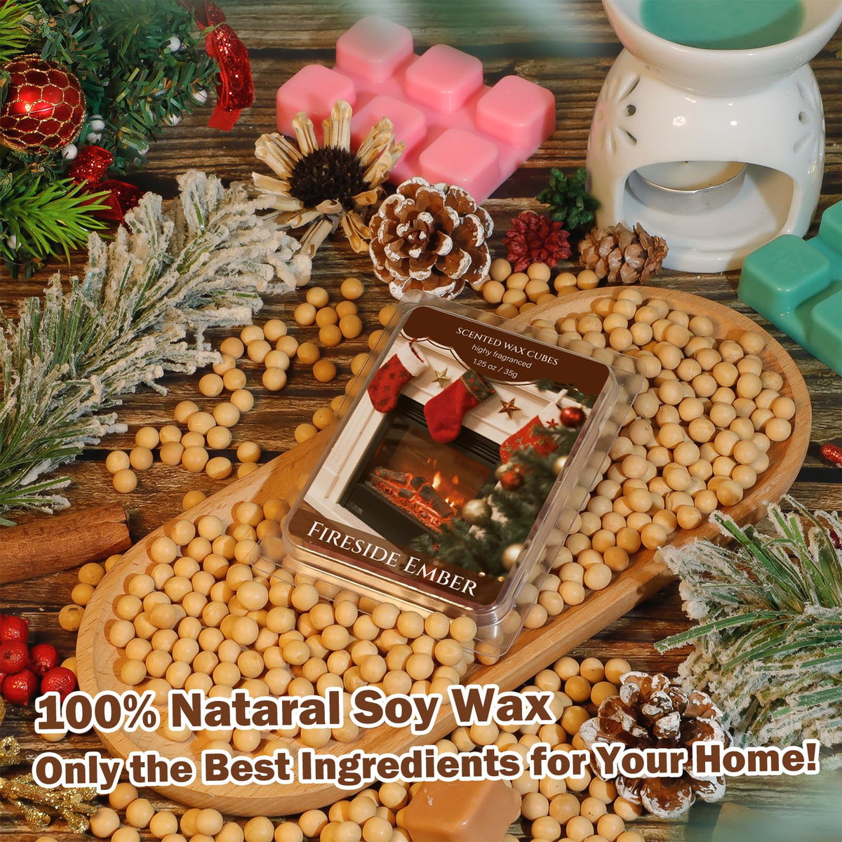 Wax Melts Christmas Scented Wax Cubes for Wax Warmers 6 Pack