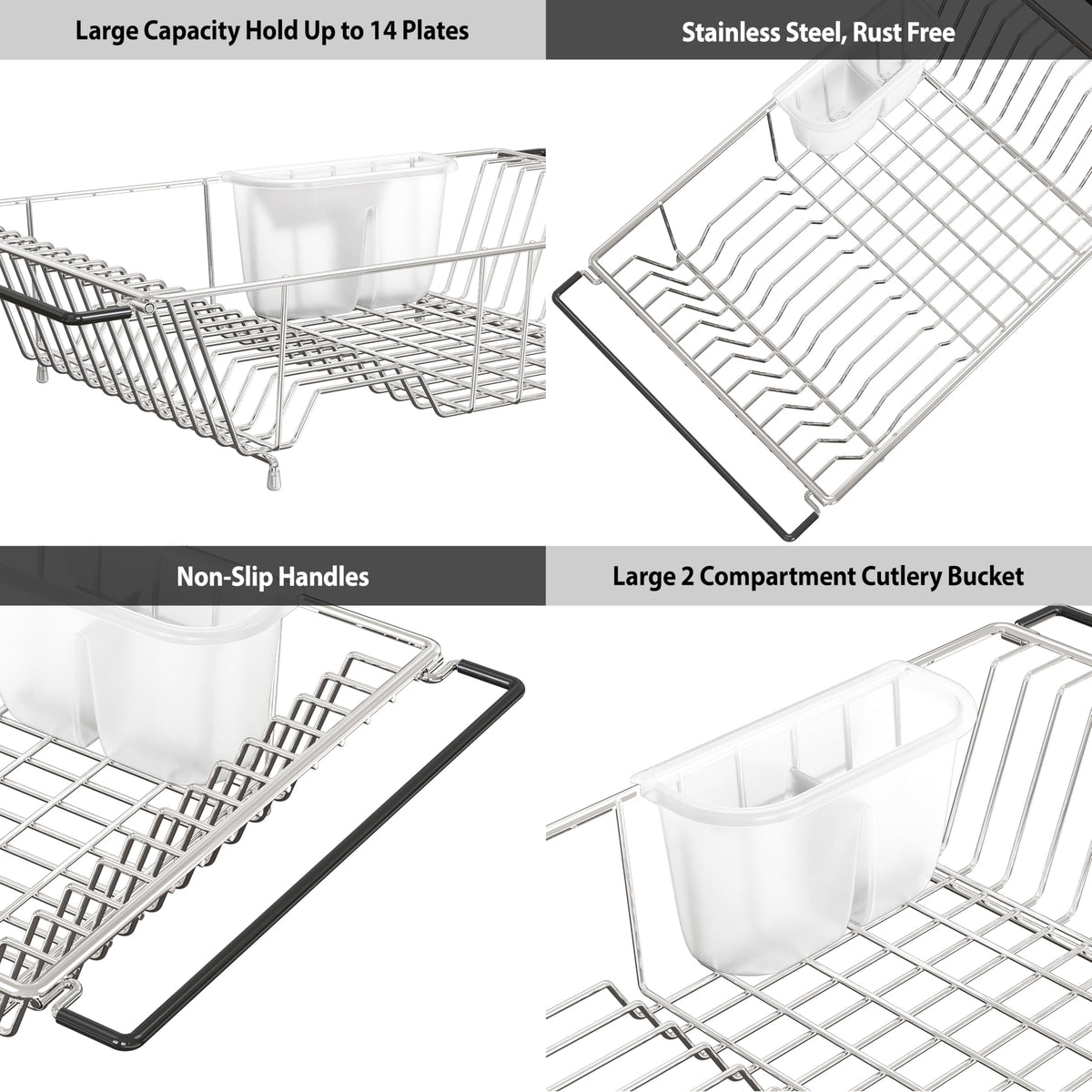 Large Stainless Over Sink Counter Top Dish Drainer Rack