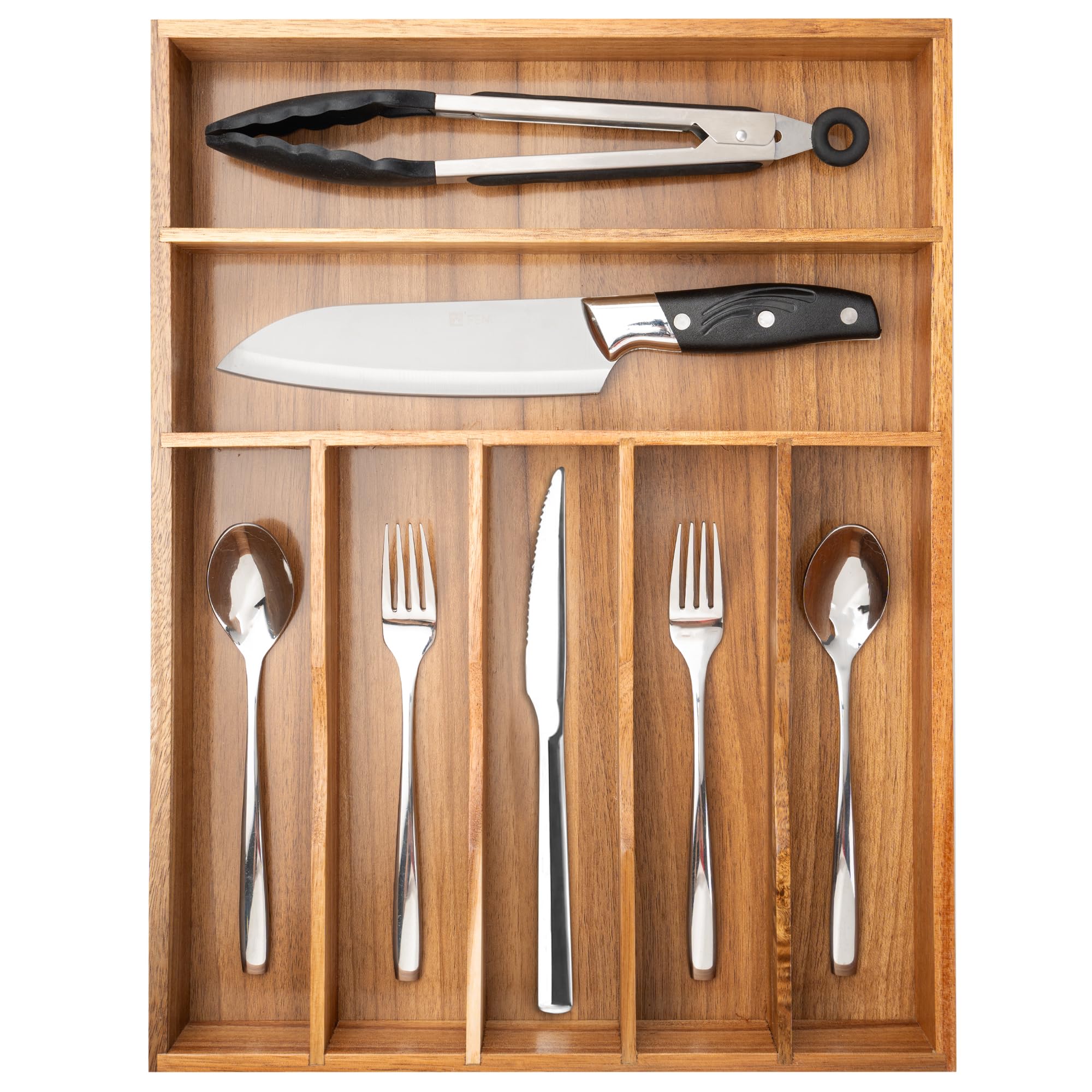 Silverware Organizer Acacia Kitchen Drawer Organizer Utensil Organizer Silverware Holder Cutlery Organizer in drawer Flatware Organizer Tray