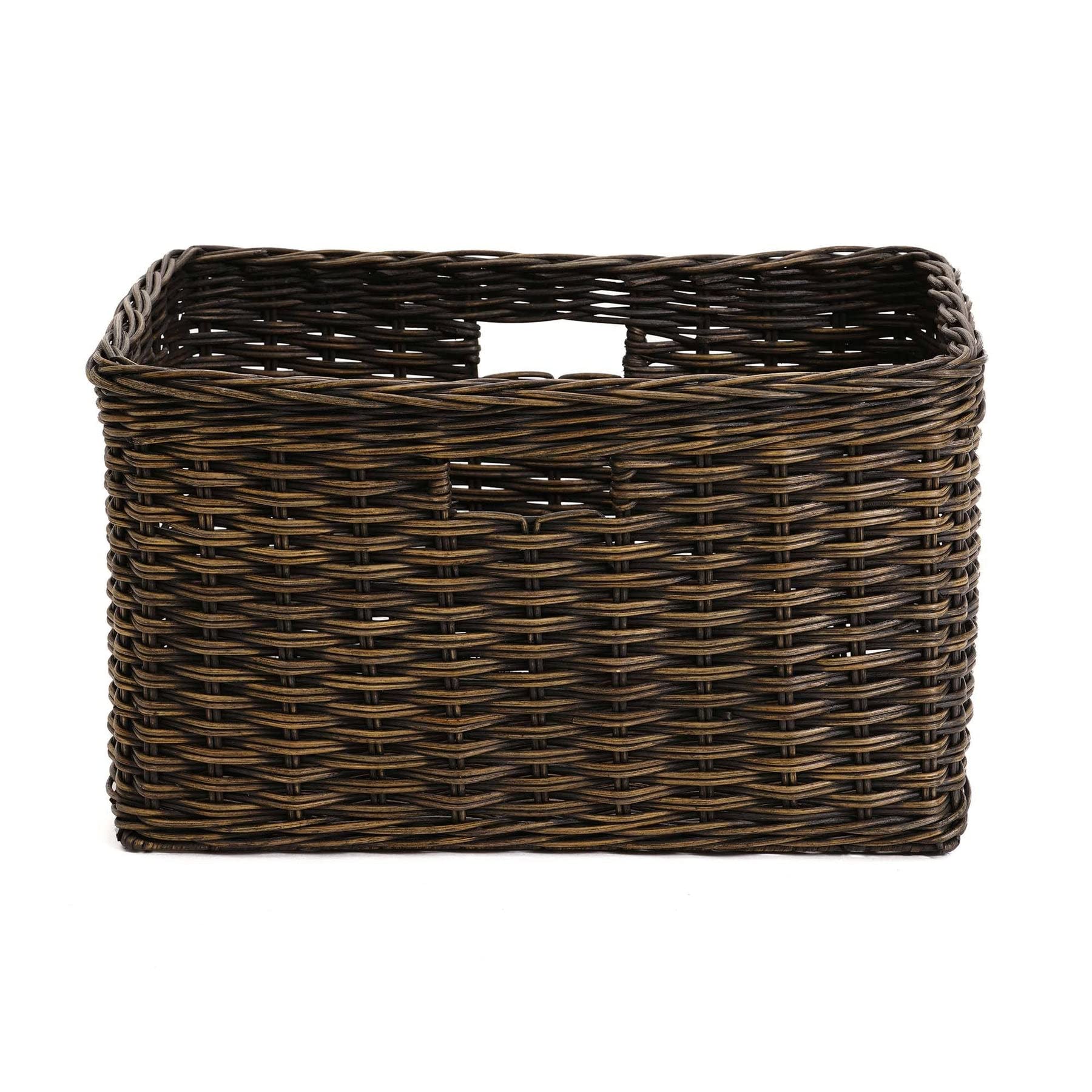Tall Rectangular Wicker Storage Basket