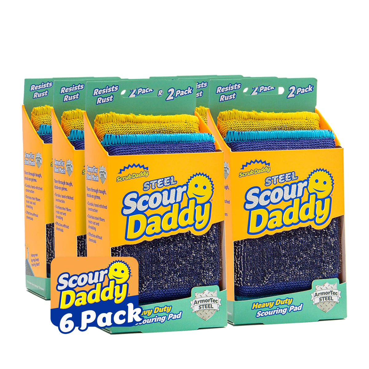 Steel Scouring Pad Scrub Sponges (6 Count)