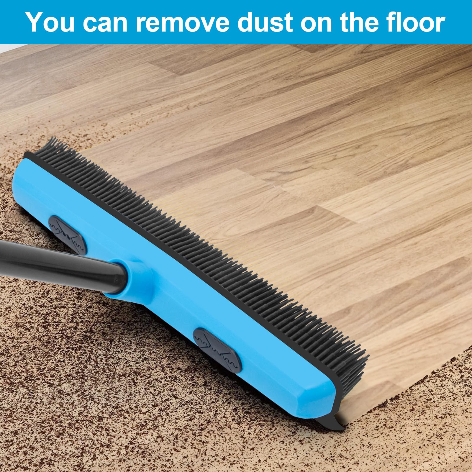 Rubber Broom Carpet Rake for Pet Hair Removal