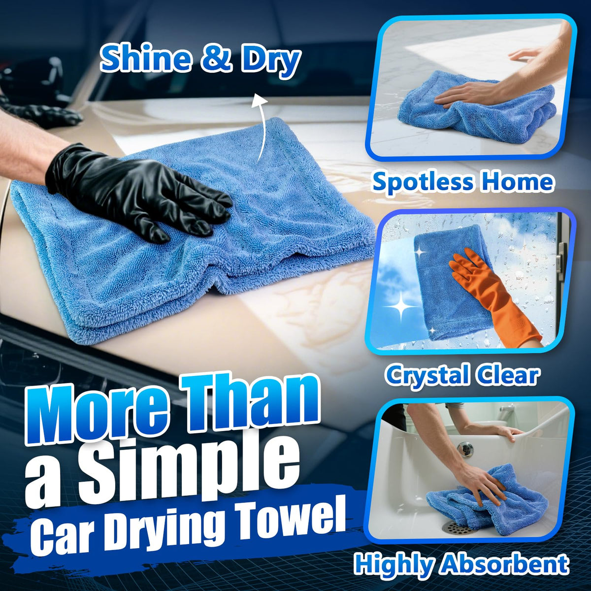 Microfiber Towels Cars Wash Drying Cleaning Cloth (300 Count)