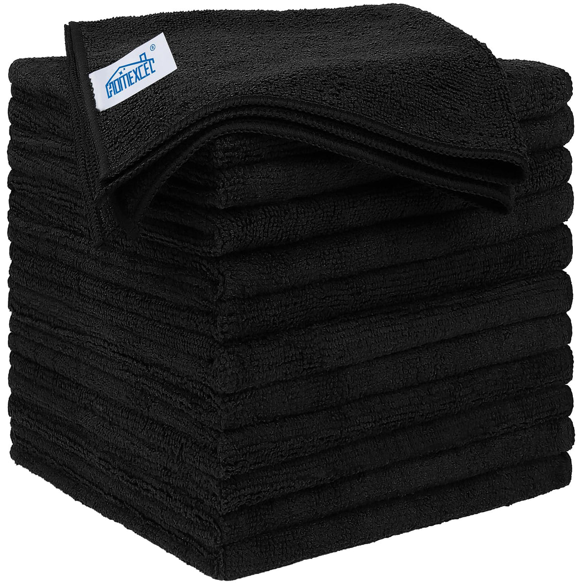 Black Microfiber Cleaning Cloth 12 Pack (12 Count)