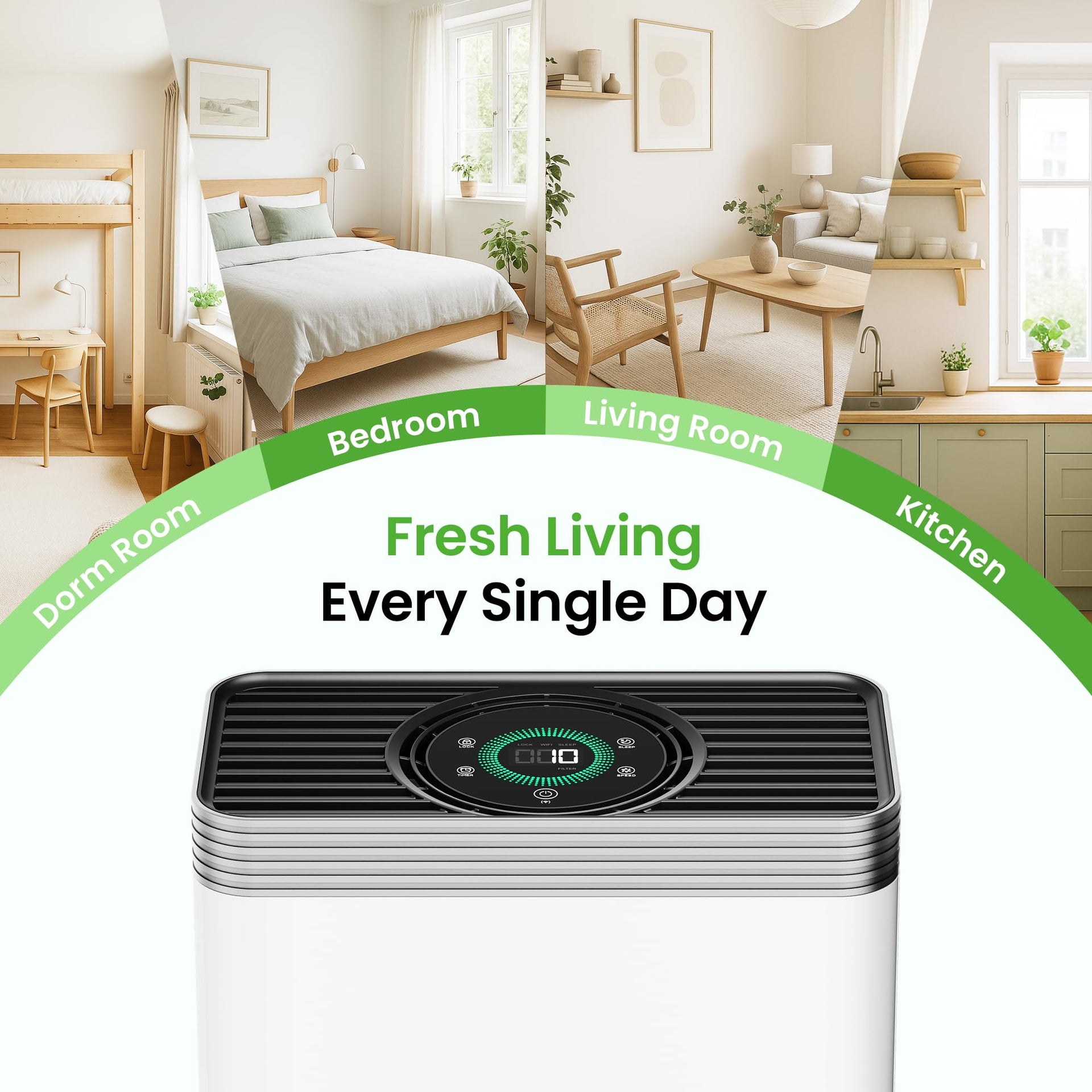 Air Purifier for Home Dorm Room up to 1110 ft²