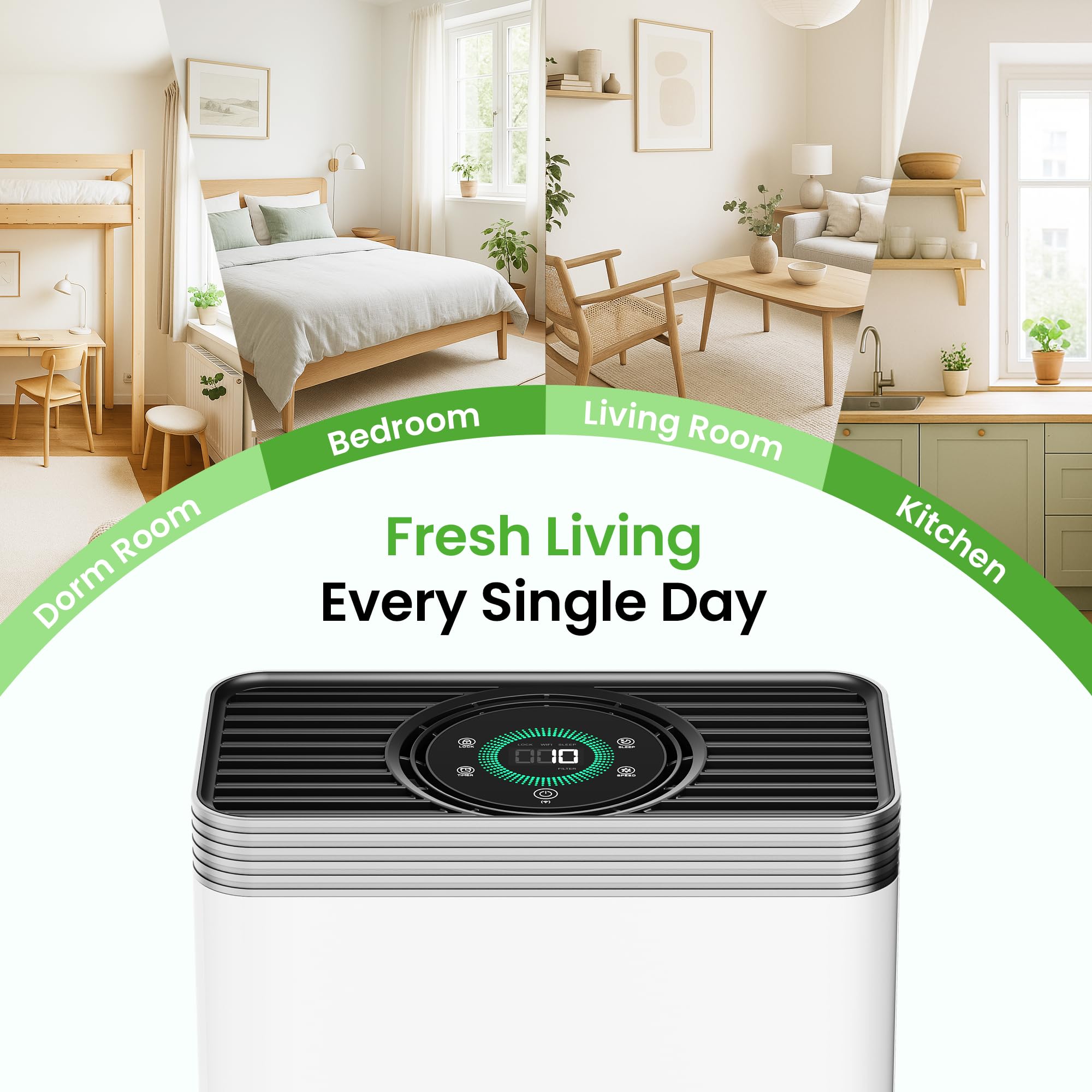 Air Purifier for Home Dorm Room up to 1110 ft²