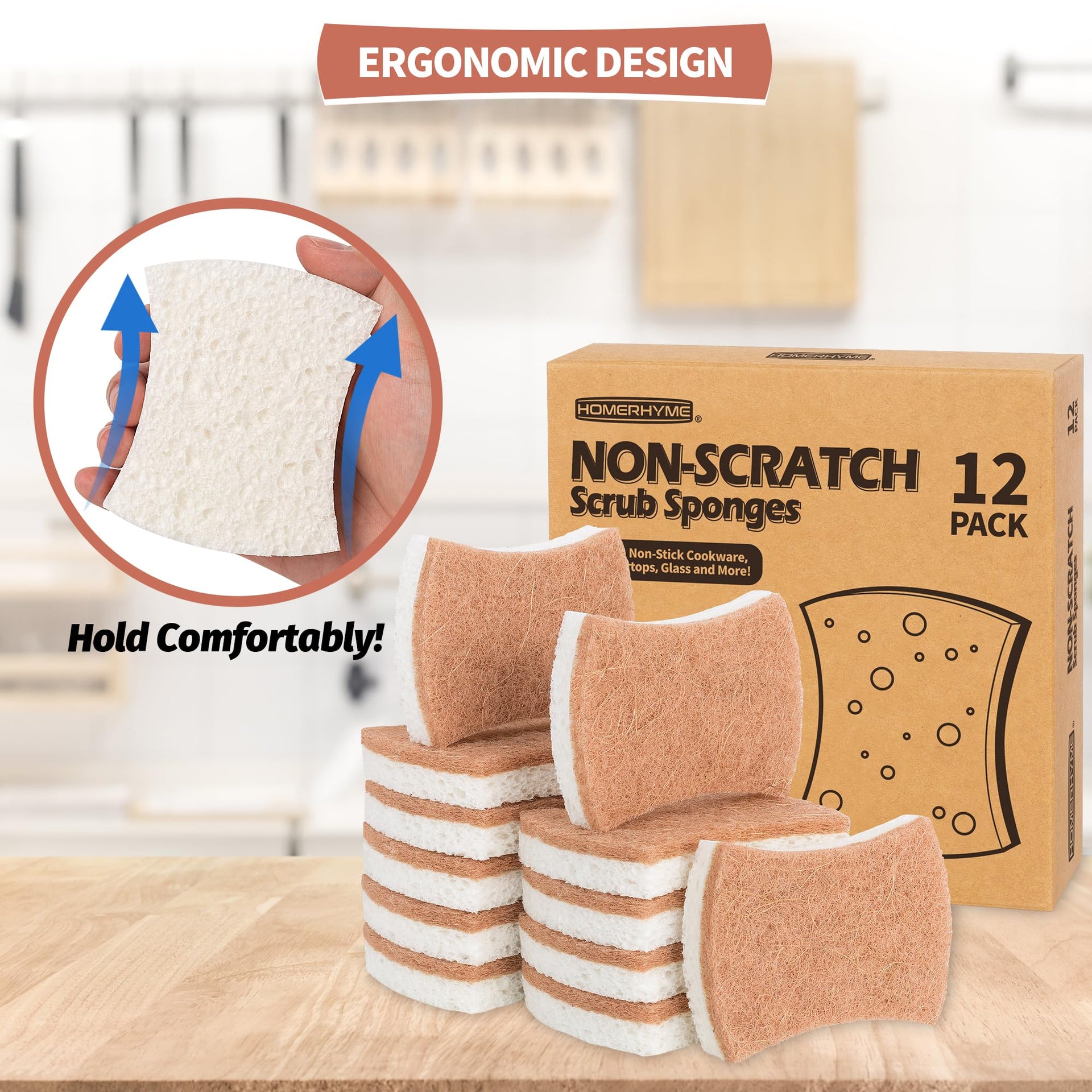 Natural Dish Sponge 12 Pack (12 Count)
