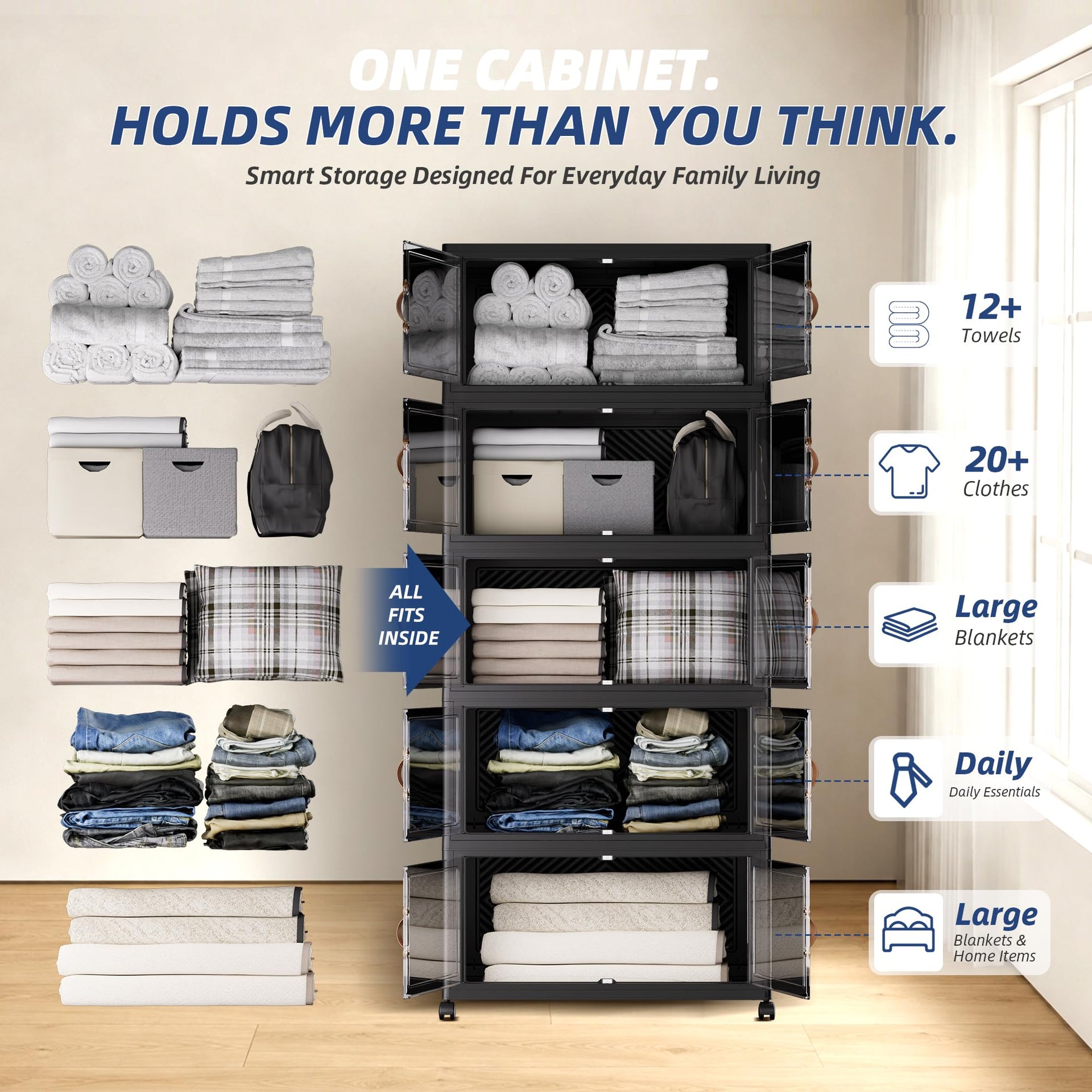 234QT 58Gal Stackable Storage Bins with a Lid