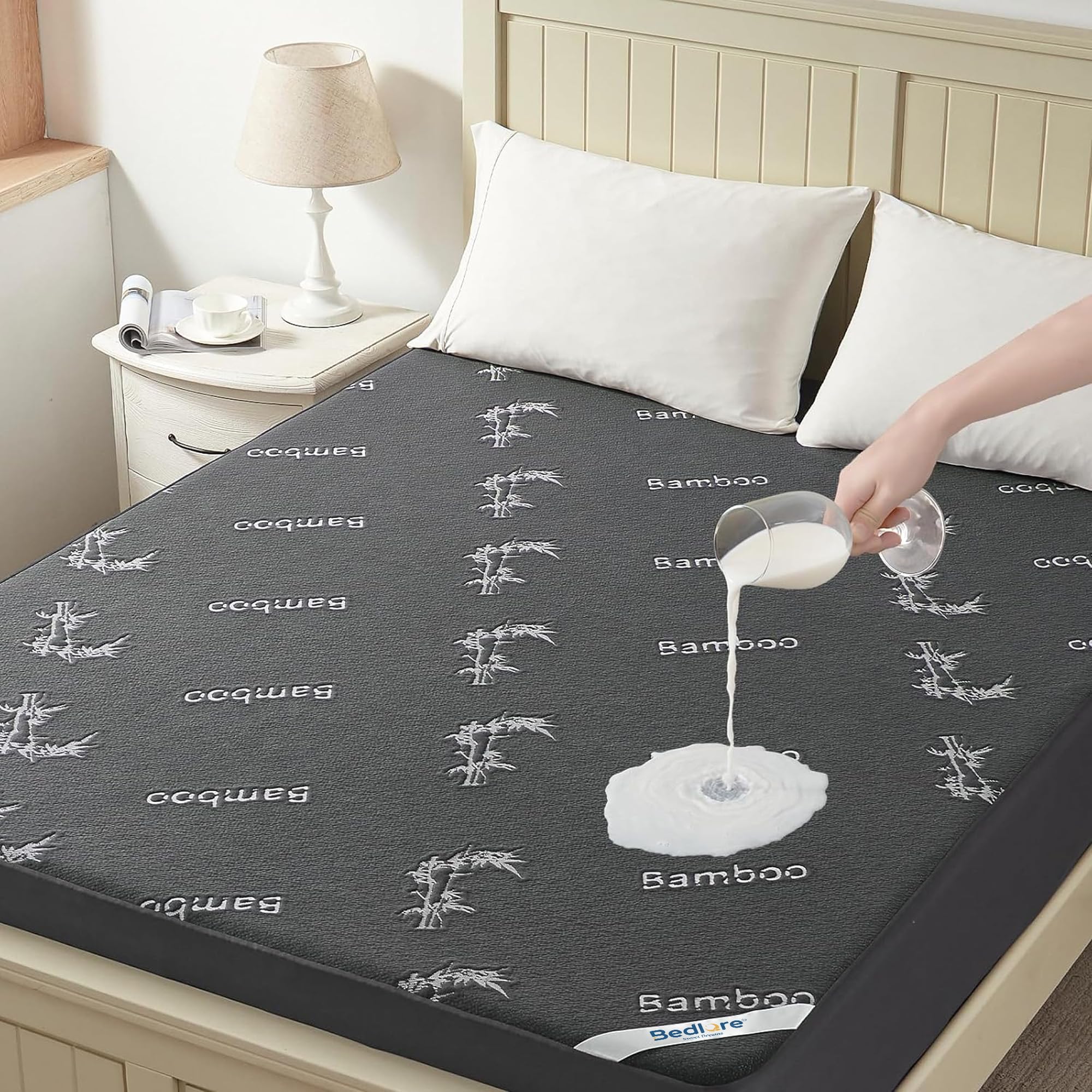 Full Size Waterproof Mattress Protector Bamboo Viscose Bed Cover