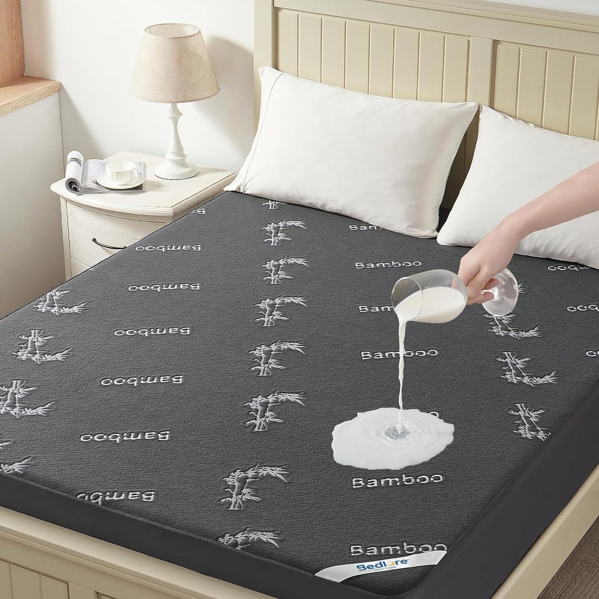 California King Size Waterproof Mattress Protector Bamboo Viscose