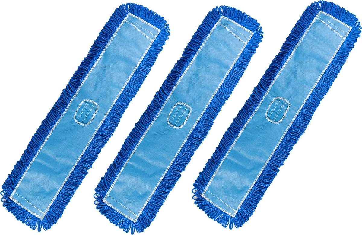 Matthew 36'' Microfiber Loop Dust Mop Washable Commercial&Residential Heavy Duty Mop Head Replacement Premium Absorbent Industrial Dust Mop Refill Pads for Hardwood (3 Count) - ModHome Supplies