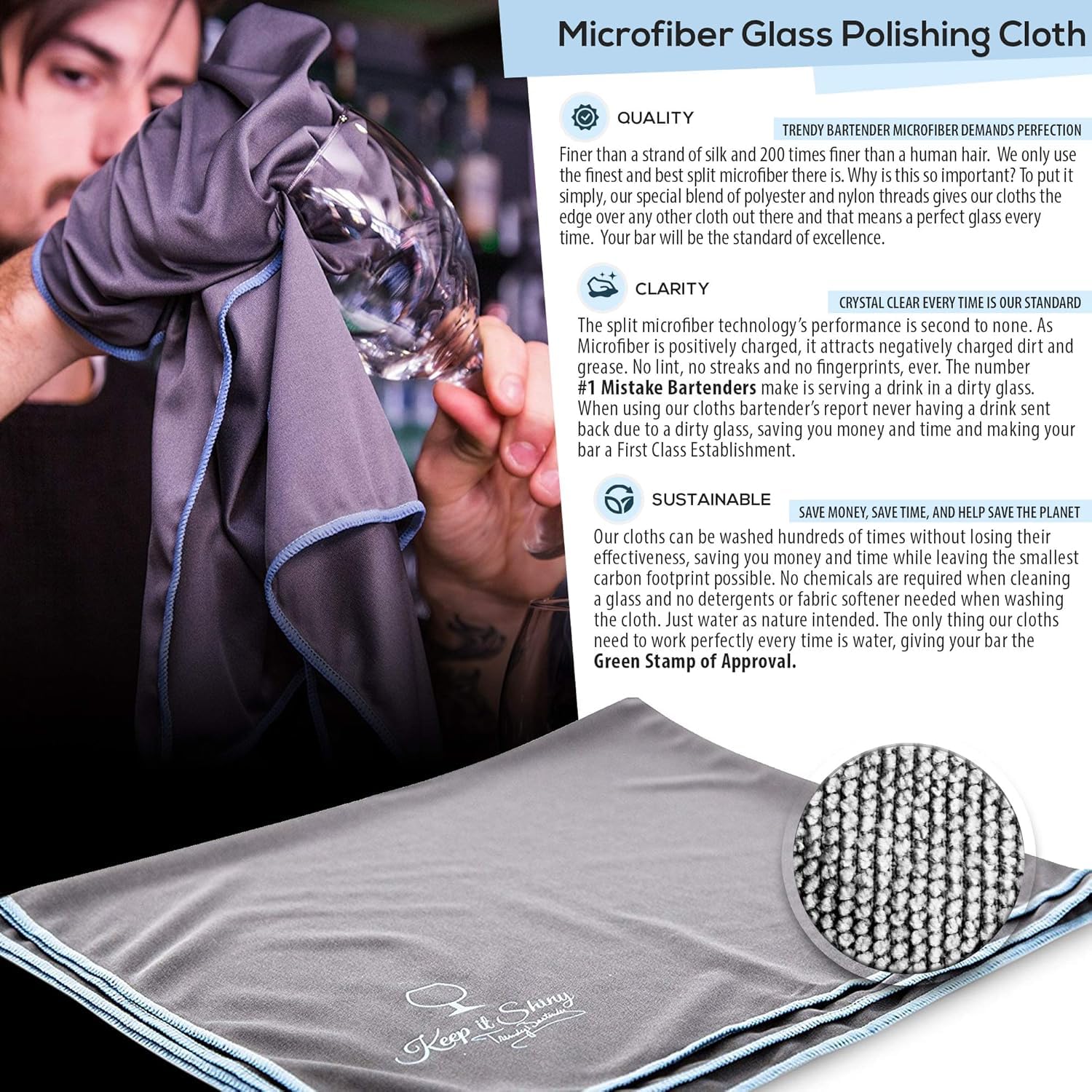 Toast to Perfection Microfiber Glass Polishing Lint (5 Count)