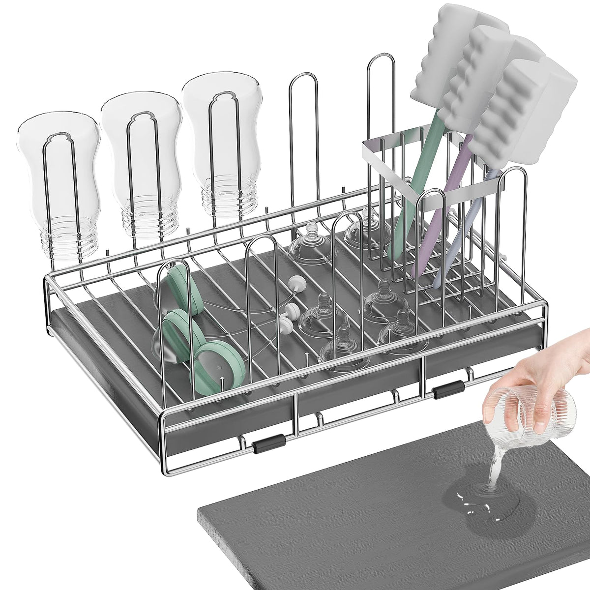 Baby Bottle Drying Rack Organizer Stainless Steel