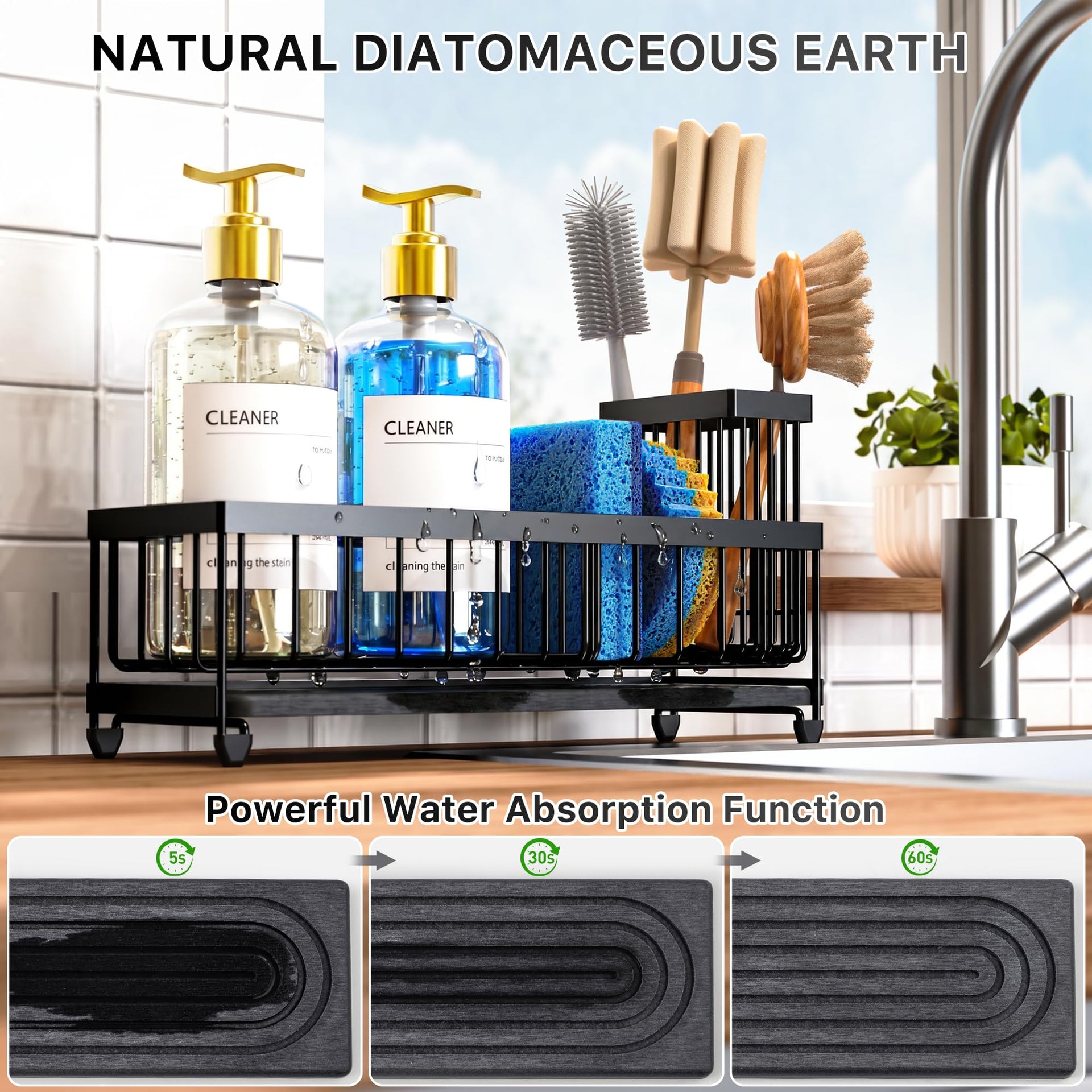 10.62'' Sponge Holder for Kitchen Sink
