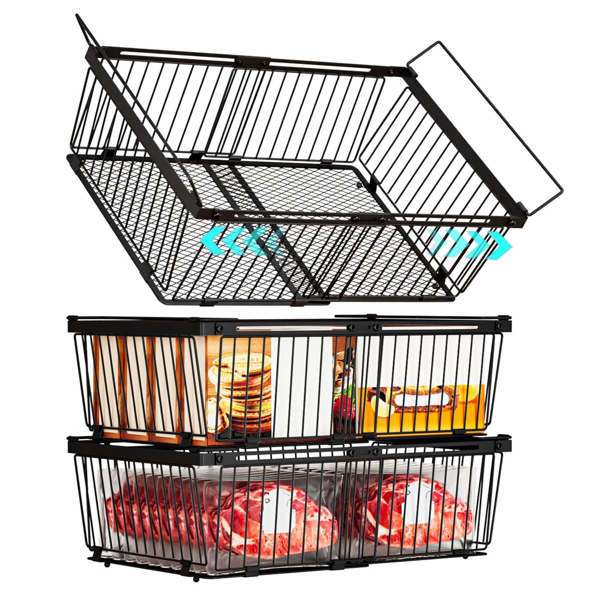 Large Freezer Organizer Bins for 10 to 20 Cu.Ft