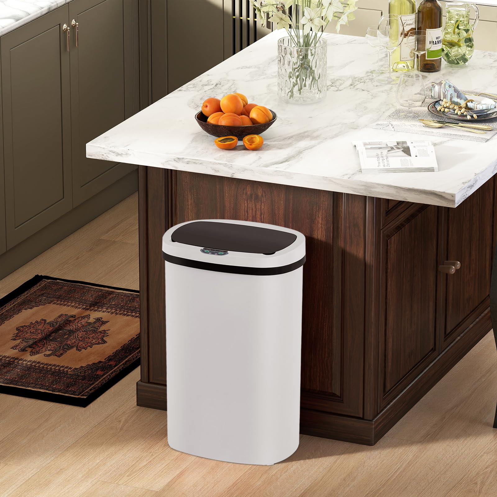 Automatic Motion Sensor Bathroom Trash Can with Lid