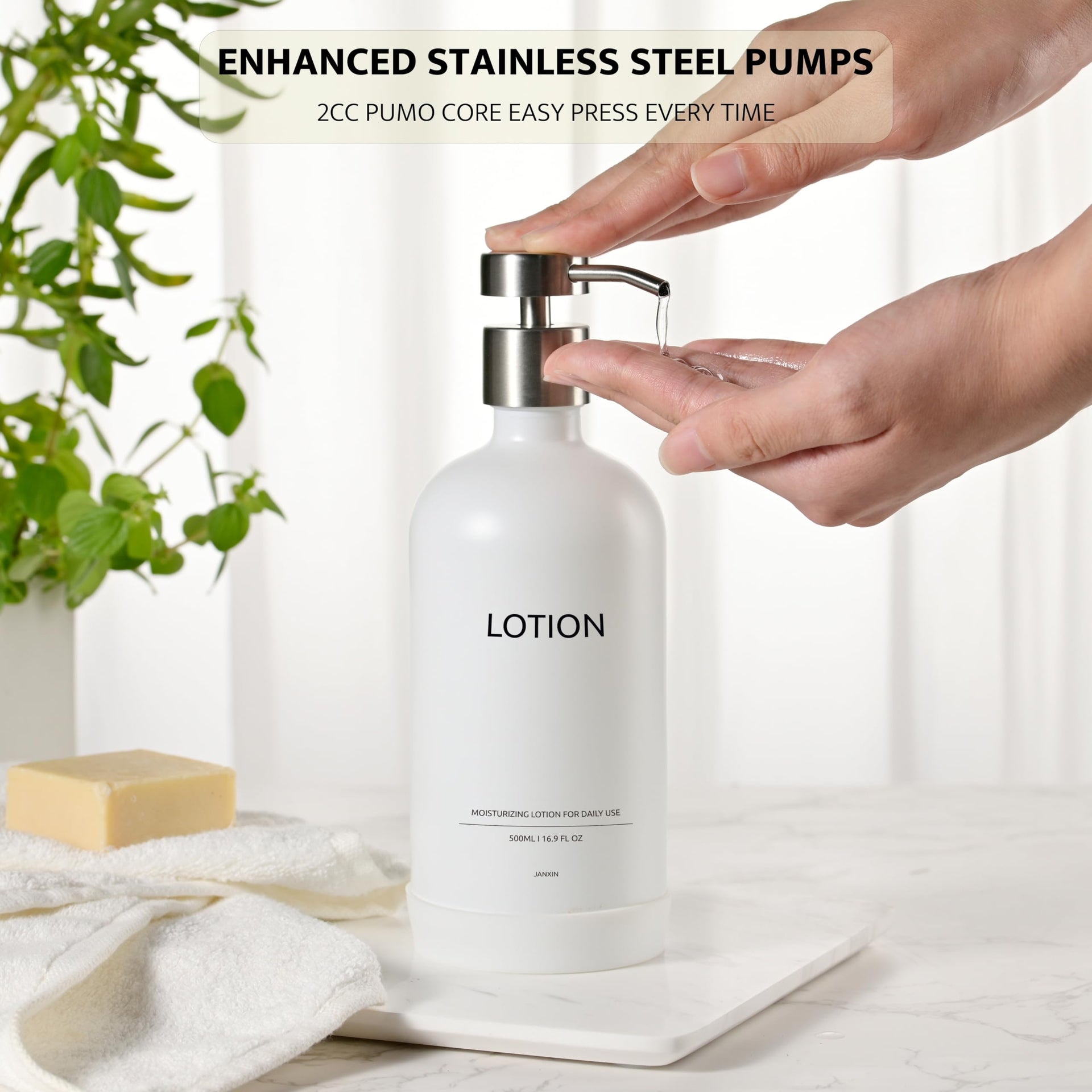 Glass Soap Dispenser Bathroom Set by Janxin