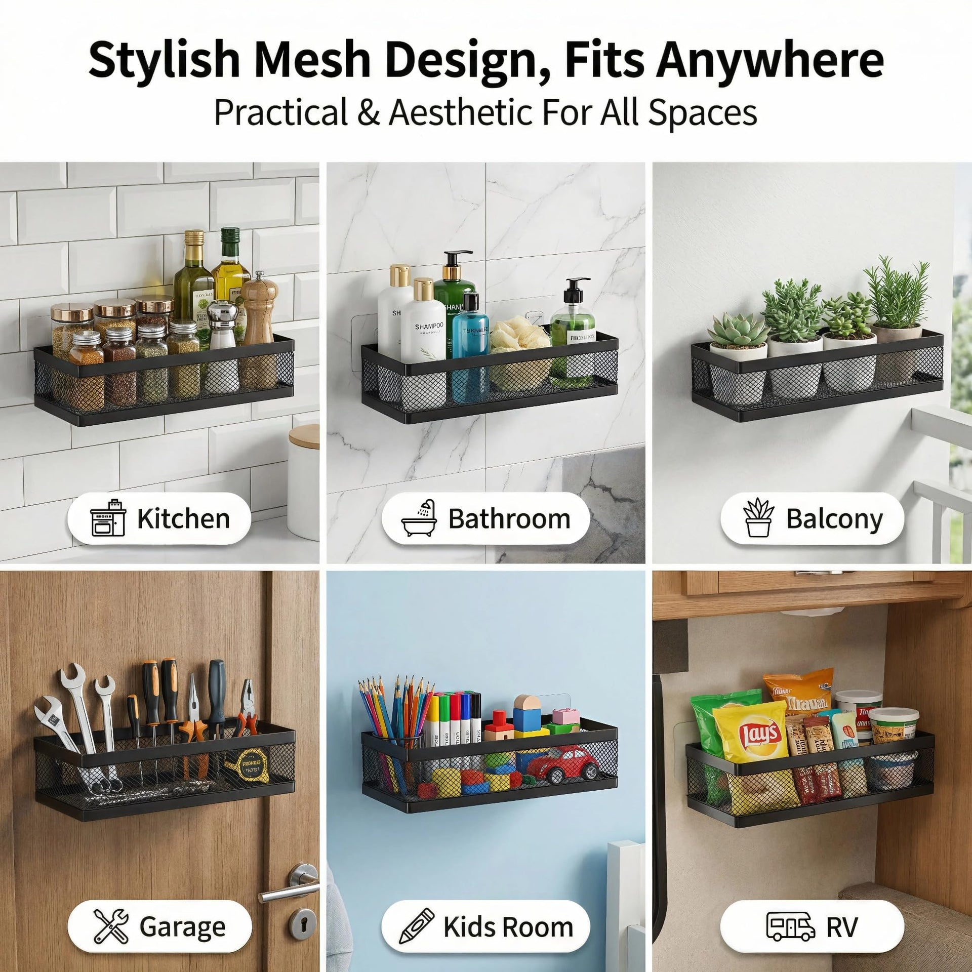 Mesh Shower Caddy Wall Mount (2 Count)