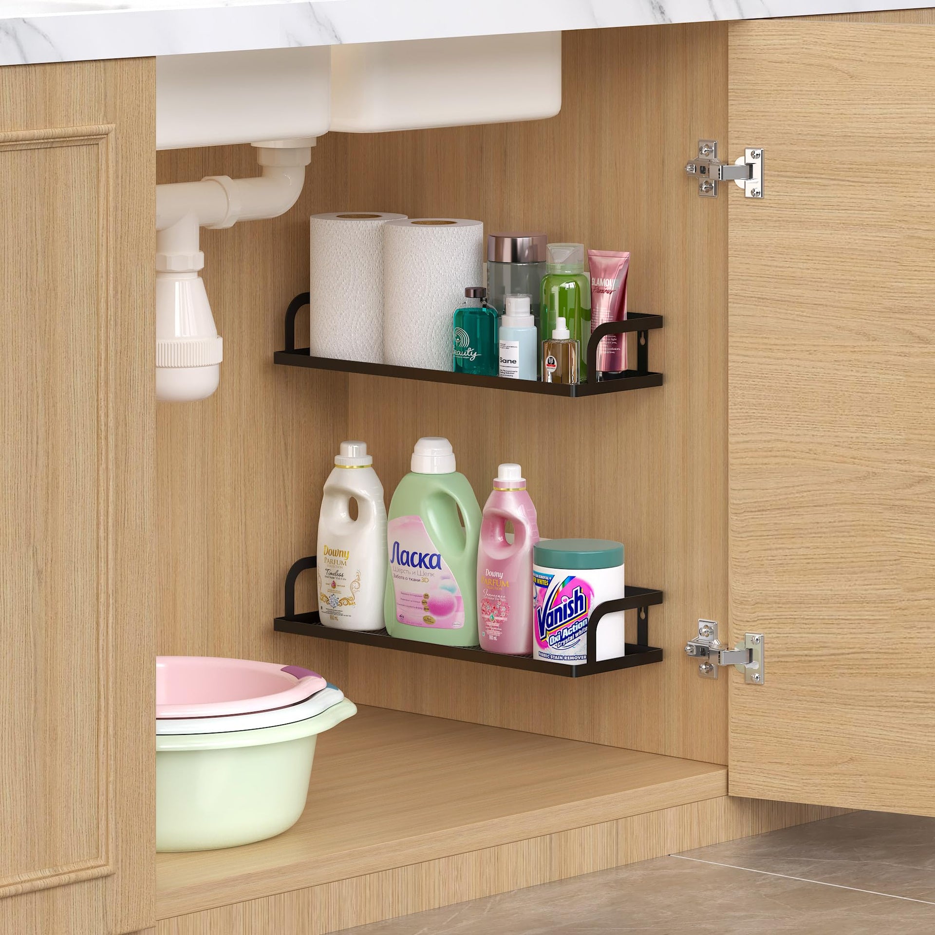 2 Pack 16.5" Extra Long Slim Hollowout Shower Caddy (2 Count)