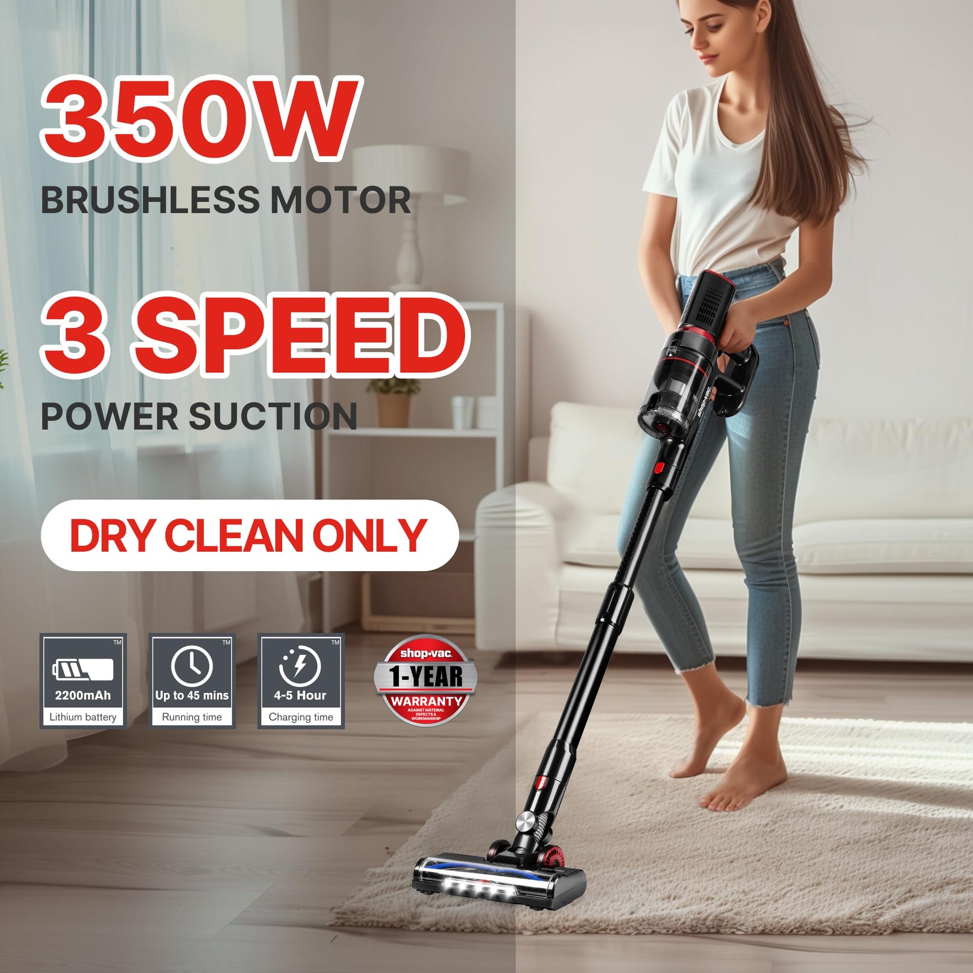 Rechargeable Cordless Stick Vac