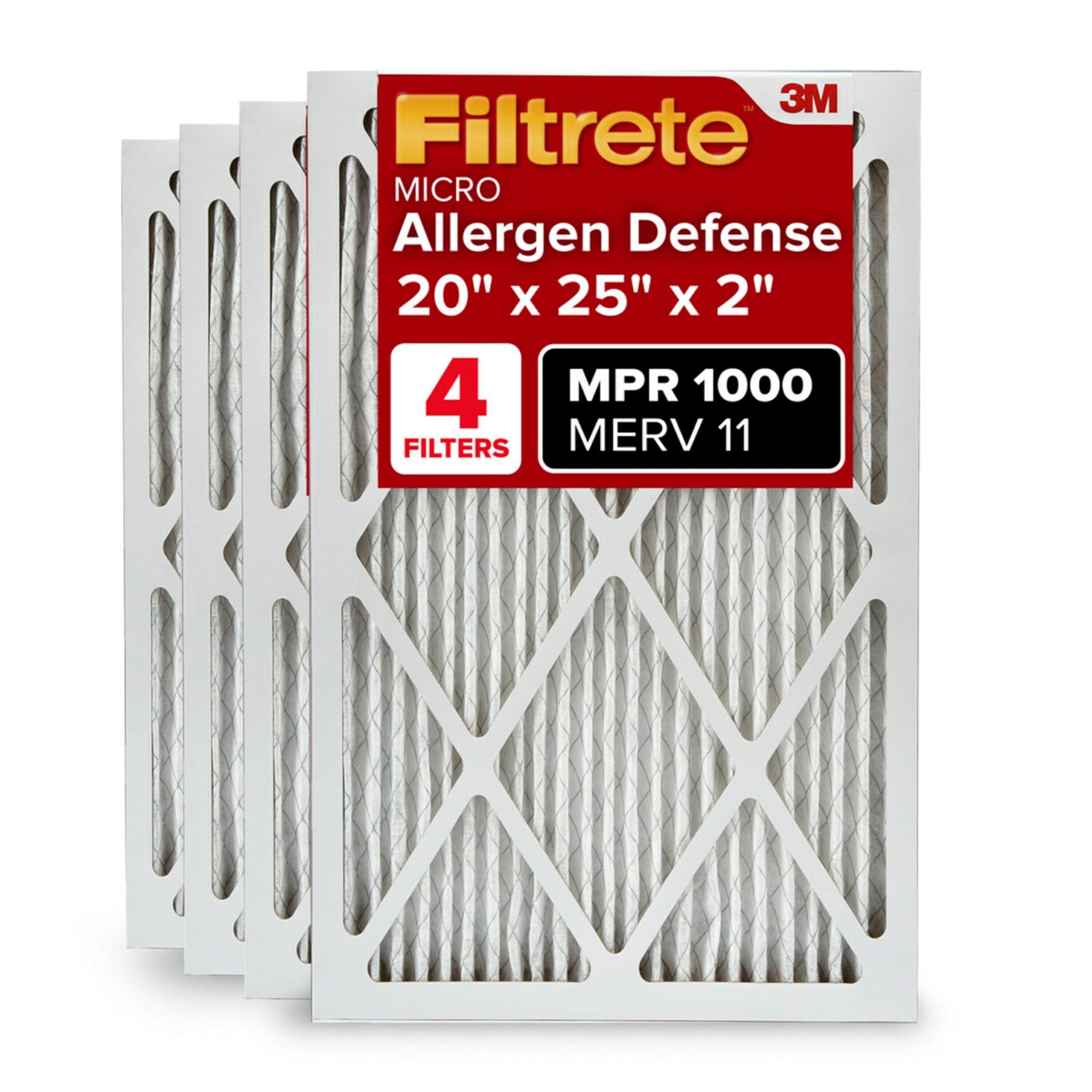 20x25x2 AC Furnace Air Filter (4 Count)