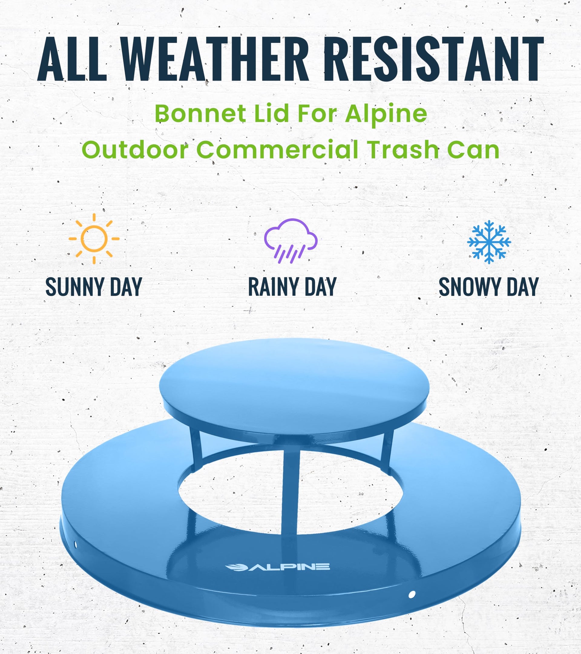Outdoor Metal Waste Receptacle Rain Bonnet Lid